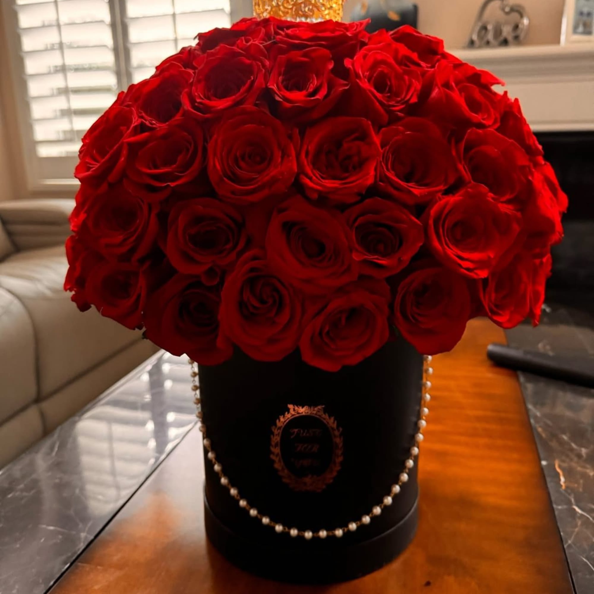 75 Red Roses
1 crown