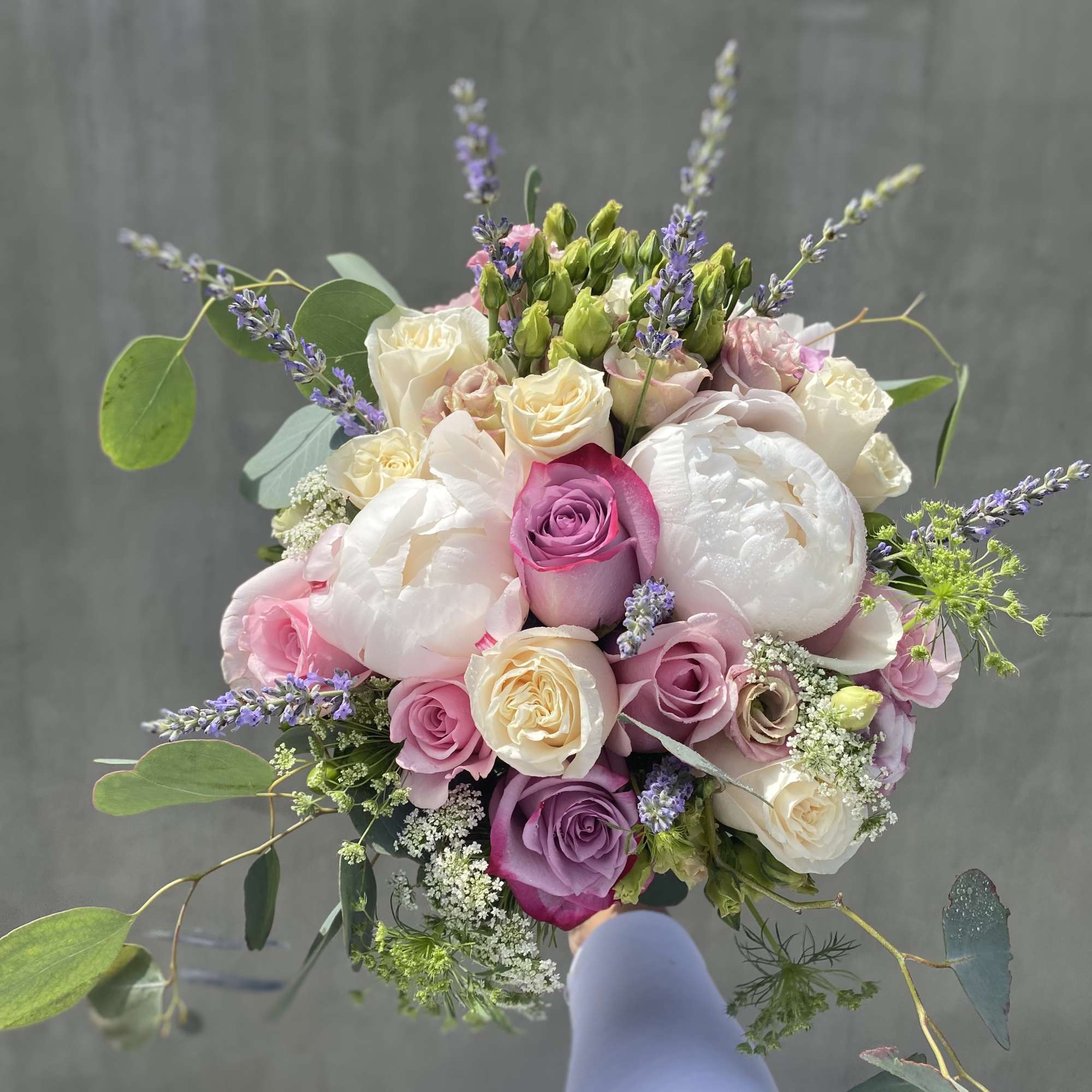 A beautiful blend of lavender colors mixed with white and a touch