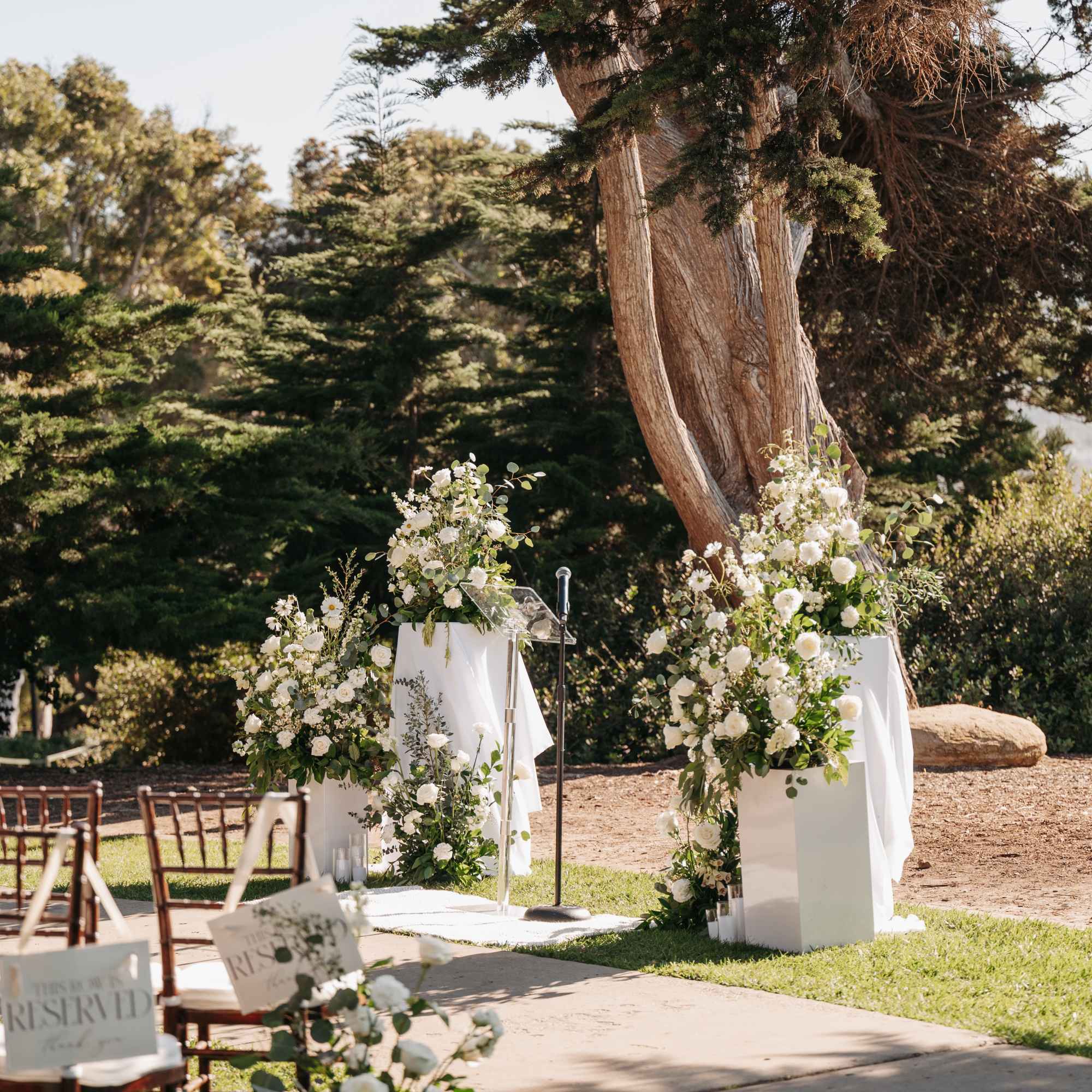 Accent your ceremony altar with modern pedestals for your wedding or special