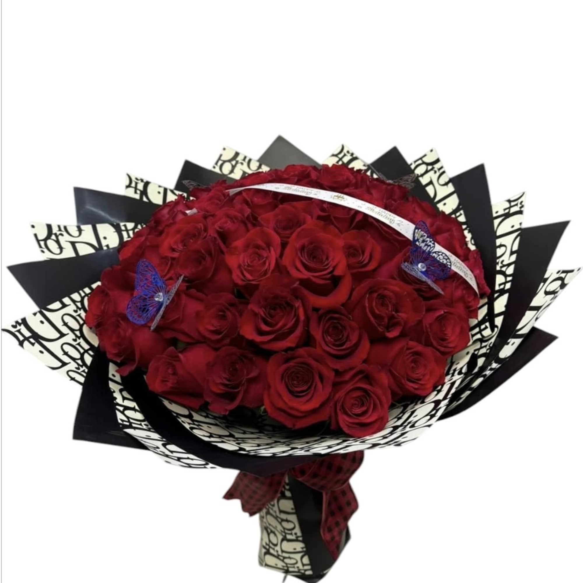 The elegant bouquet is perfect for any occasion. We decorate it with
