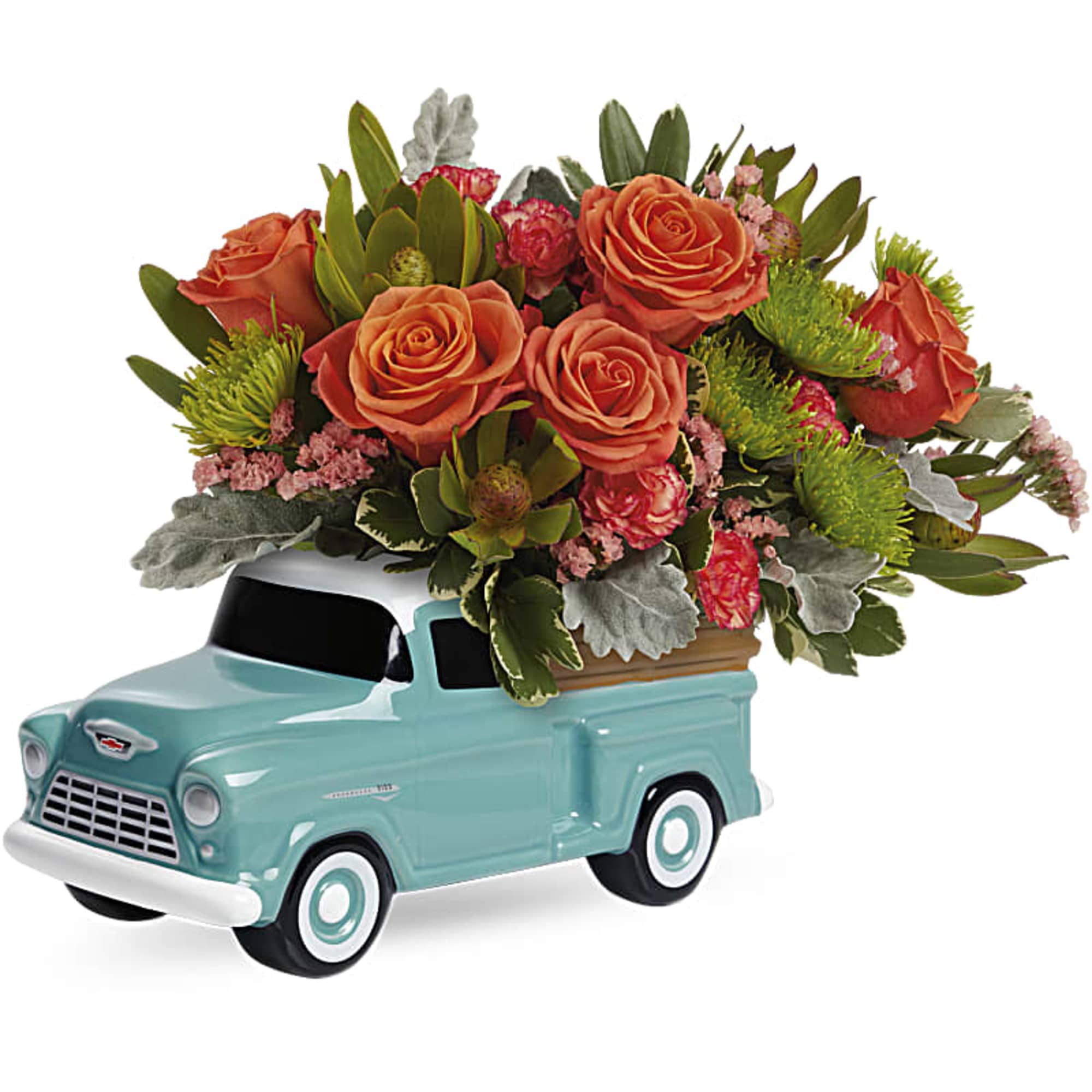 Just keep truckin&#039;! Send encouragement with this cheerful vintage Chevy keepsake, hand-glazed
