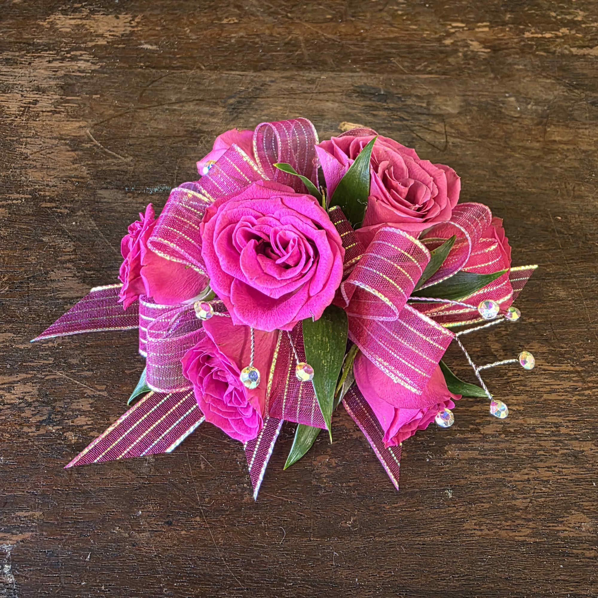 Hot Pink Wrist Corsage in Elgin, TX | Elgin Flower Shop