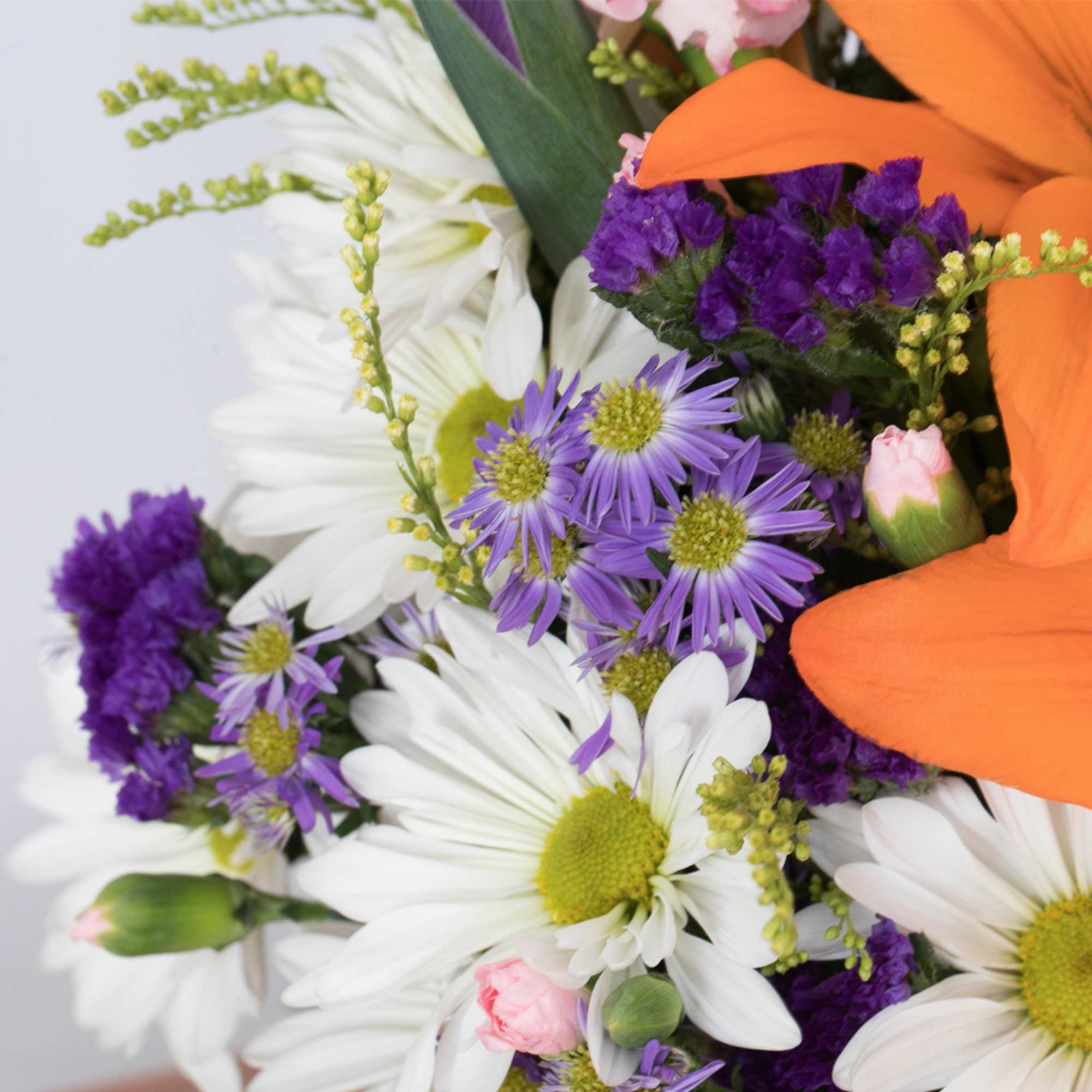 Overflowing with vibrance and energy, this mixed floral basket is a delightful