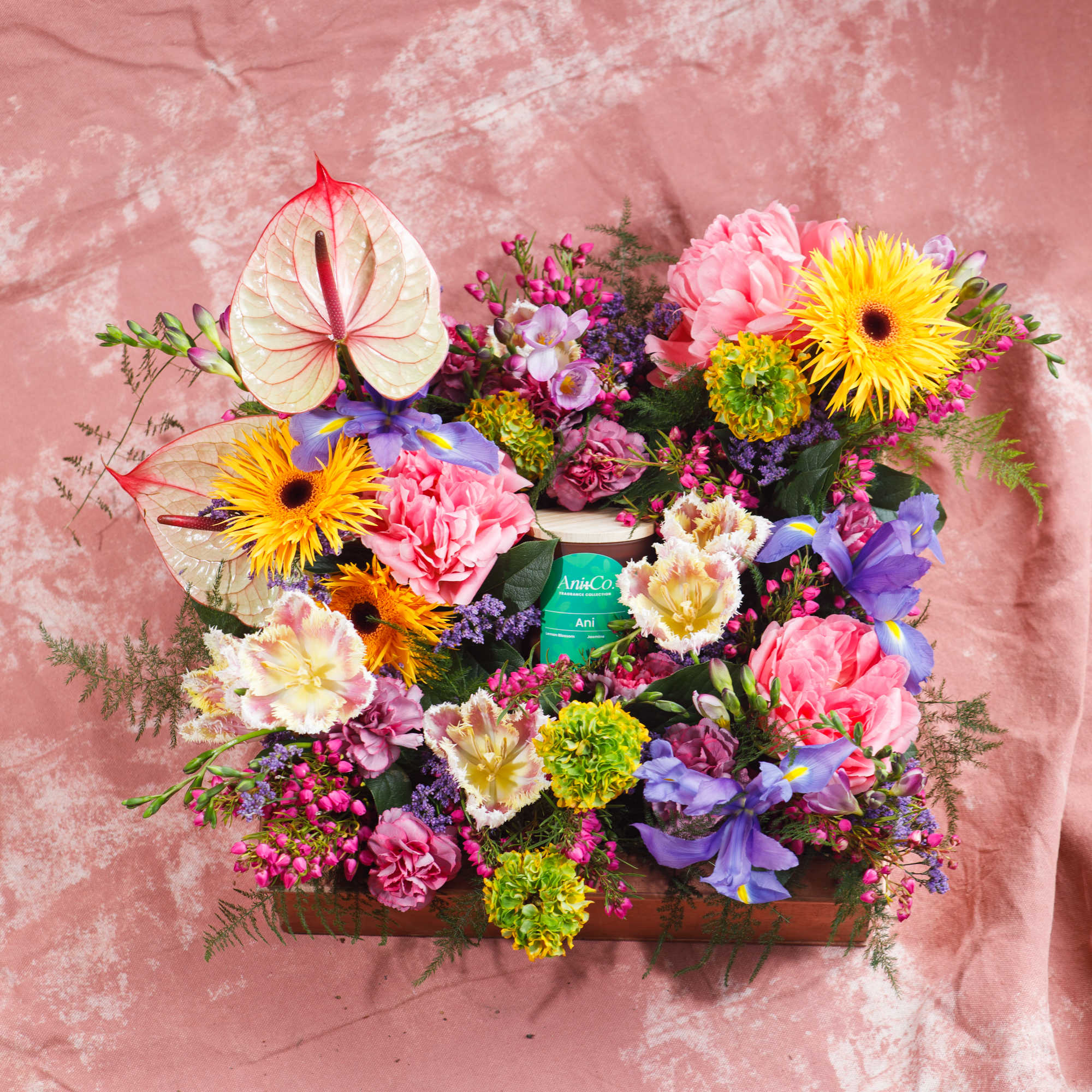 Blooms by the Box is our handcrafted flower box filled with bold
