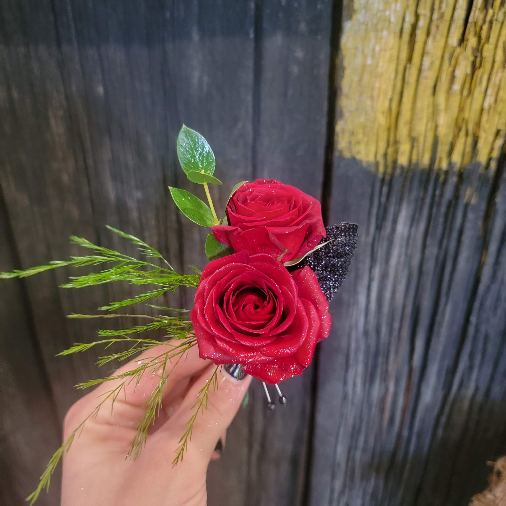 A beautiful Boutinere made in any color choice and flower type. 
Availabe