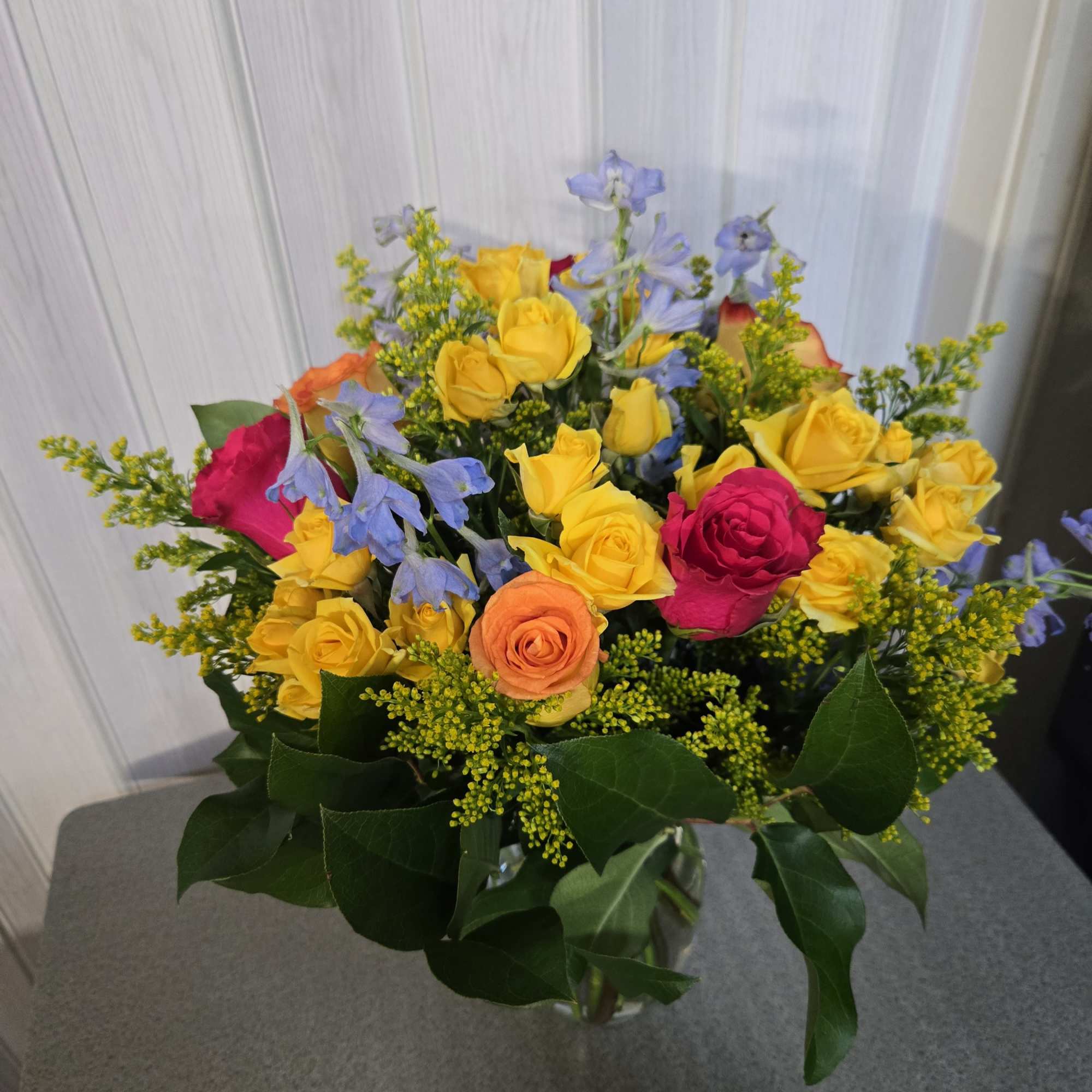 A mix of bright colors flowers 