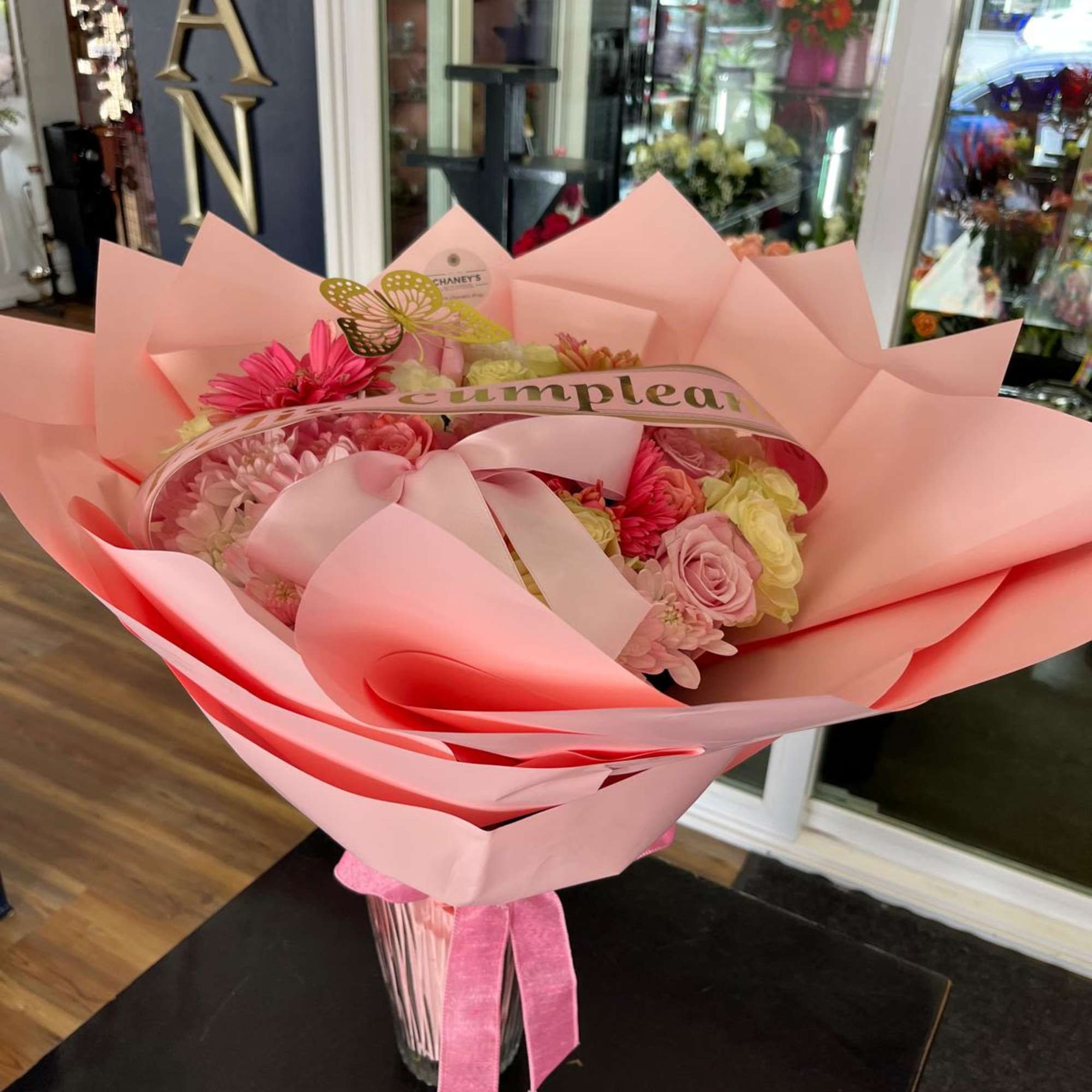 Stunning Girlie Birthday Premium Wrap with a printed ribbon, a crown and