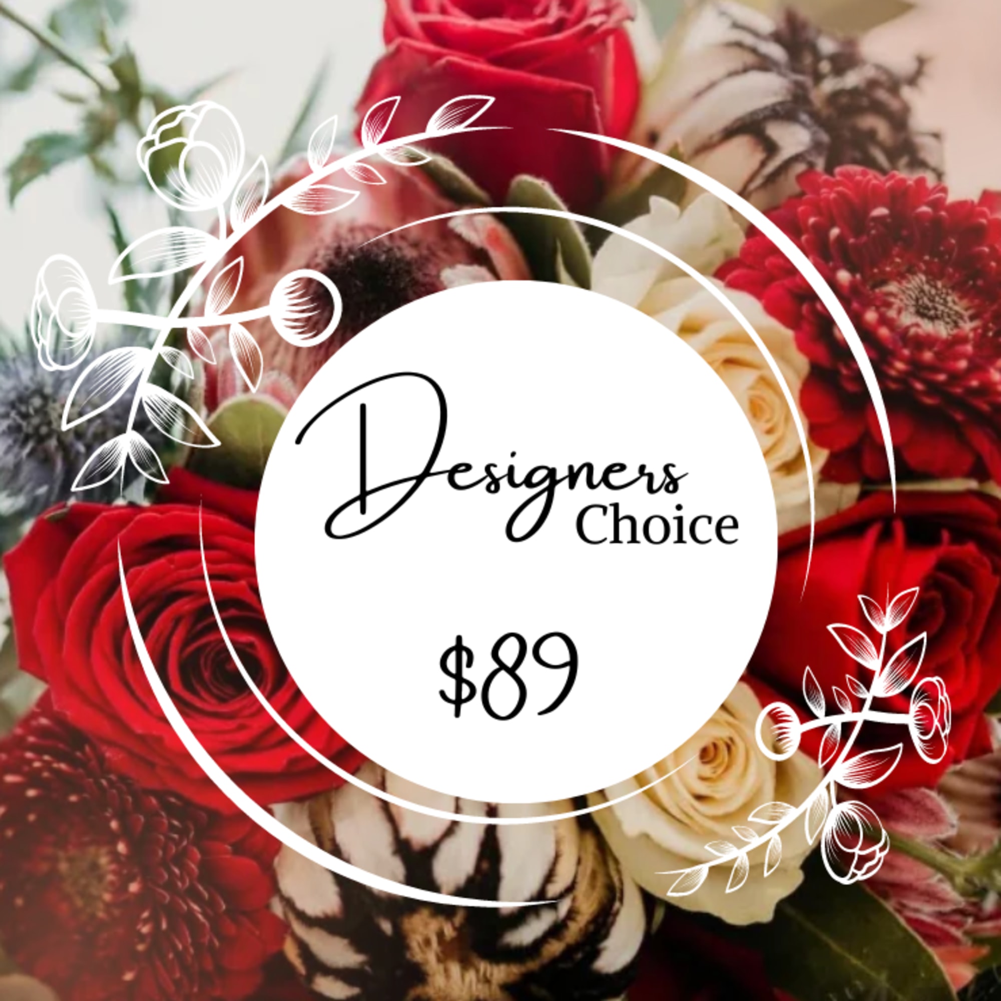 **You may specify preferred colors, but the designer will select the flowers