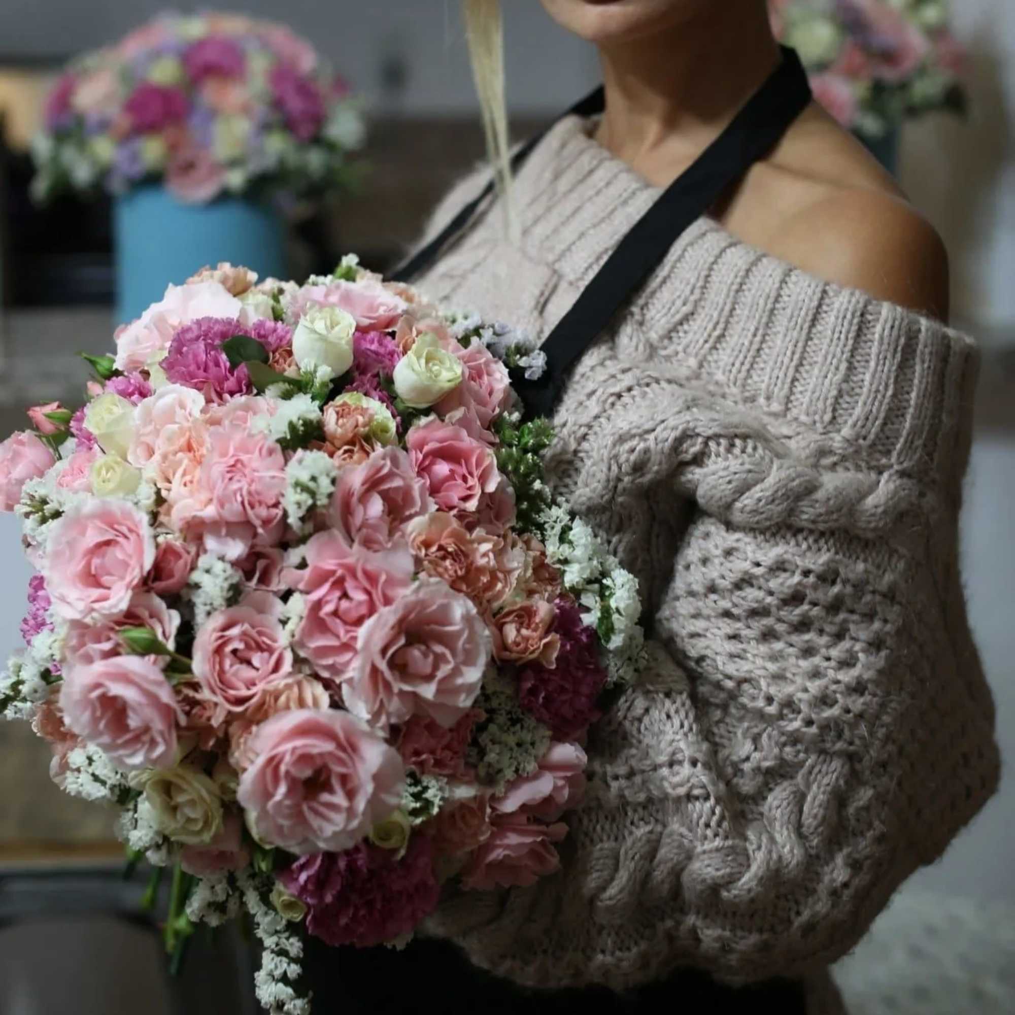 Pretty in Pink is a gorgeous bouquet of pink and white roses