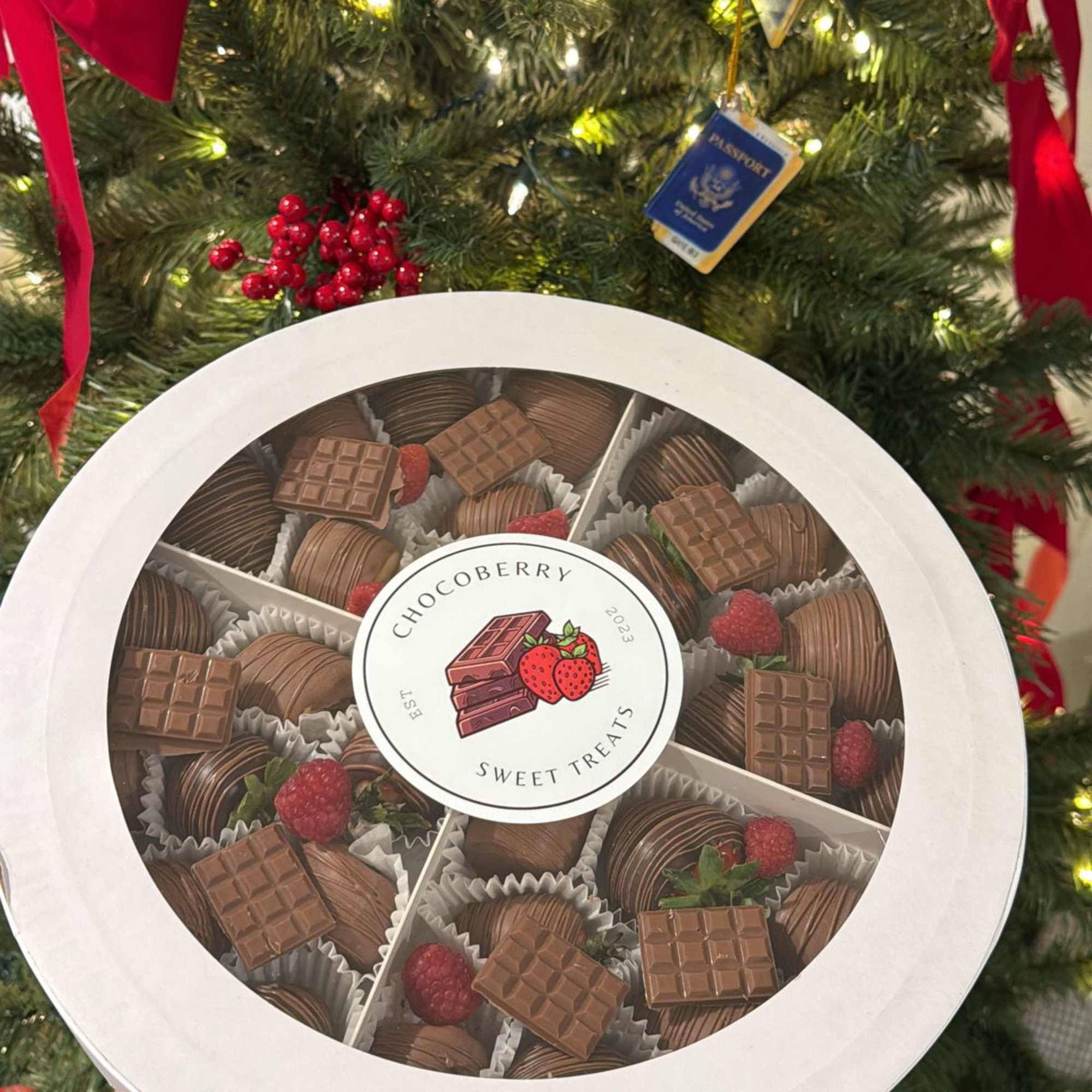 Experience pure indulgence with our Signature Round Chocolate-Dipped Strawberries. Each perfectly ripened