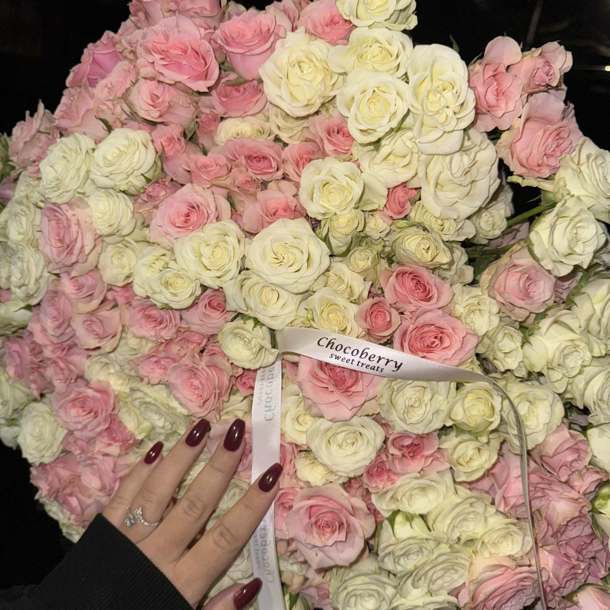 Our Blushing Spray Rose Bouquet is a delicate and enchanting arrangement that