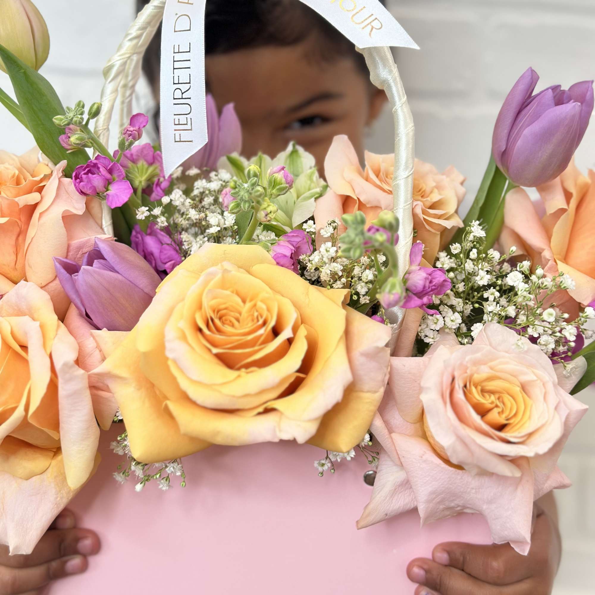 Introducing our &quot;Pink Floral Clutch,&quot; a delightful accessory adorned with an array
