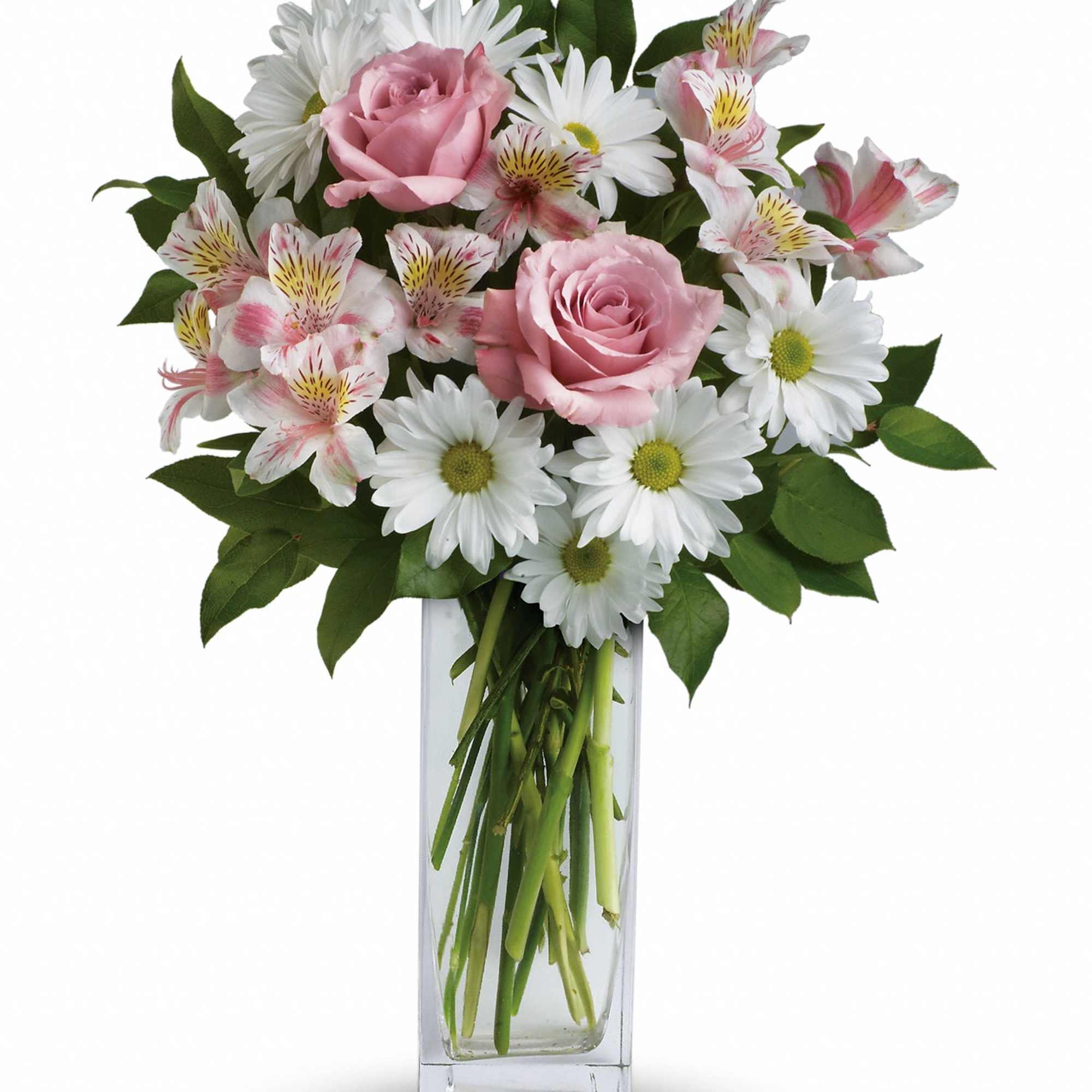 Soft and delicate, this pale pink and white bouquet speaks to the