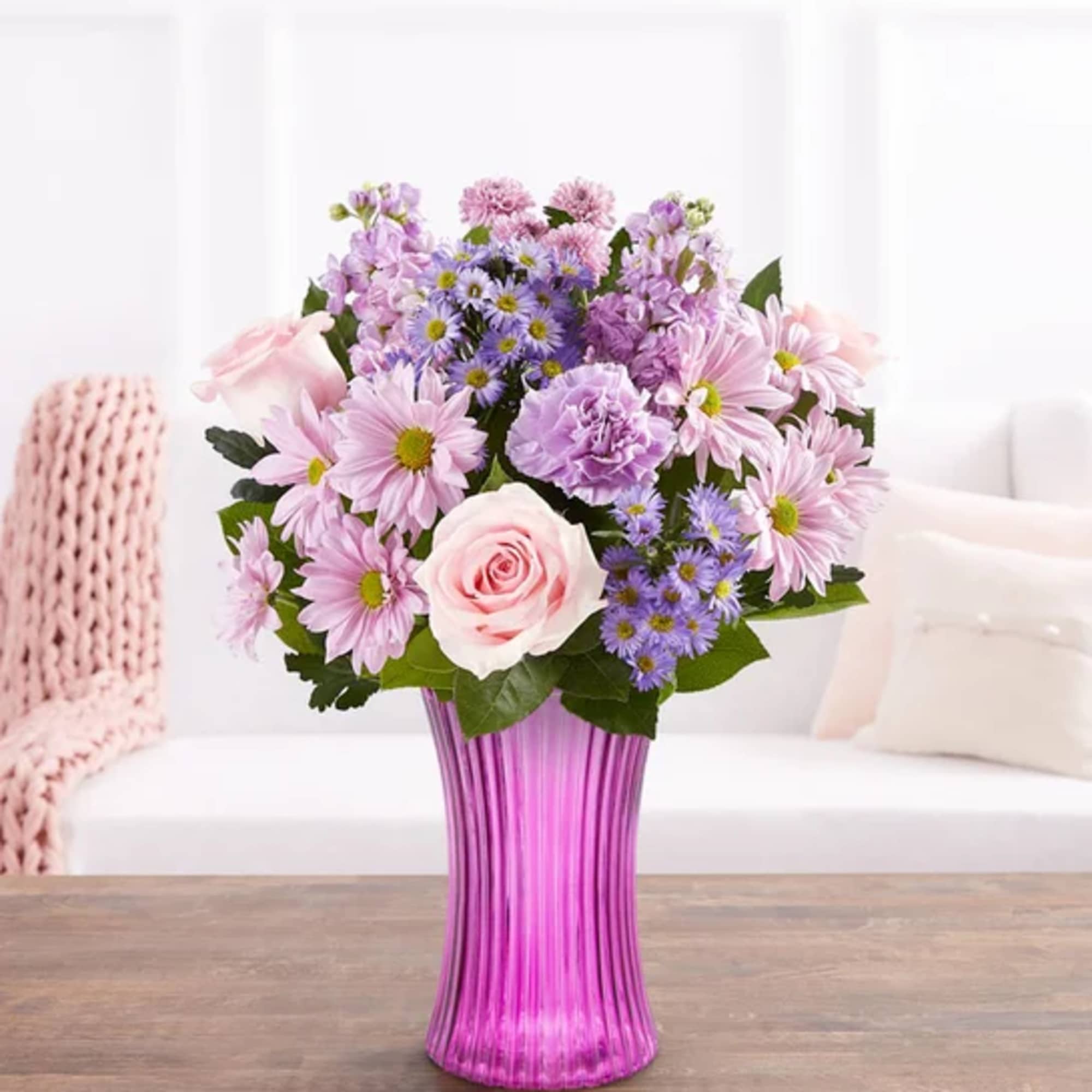 Just like a daydream. Our delightful lavender bouquet is gathered with accents