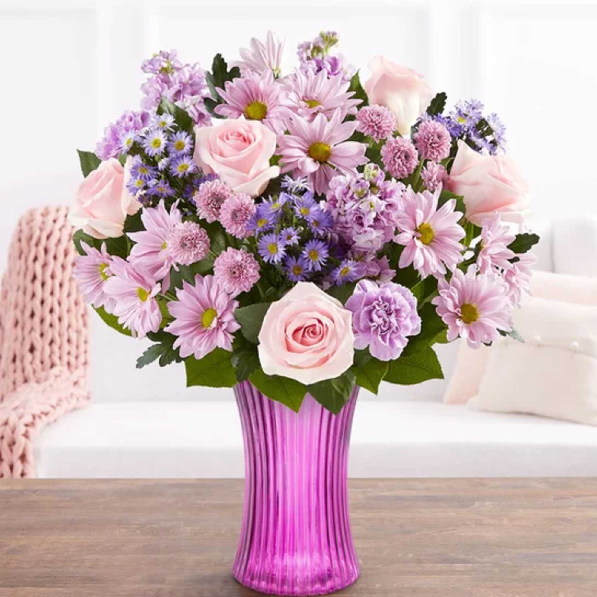 Just like a daydream. Our delightful lavender bouquet is gathered with accents
