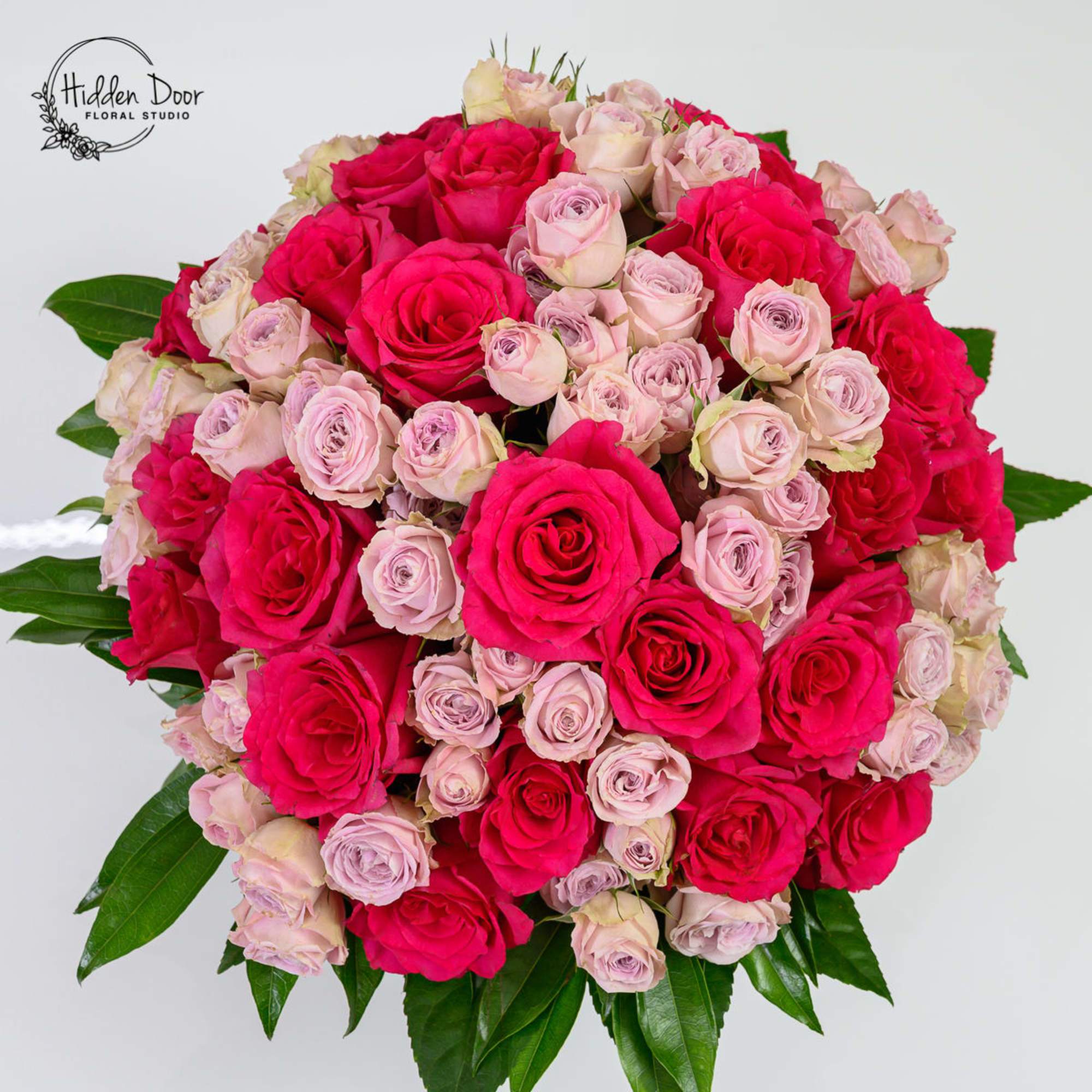 

This luxurious bouquet, created by Hidden Door Floral Studio, features rich lavender