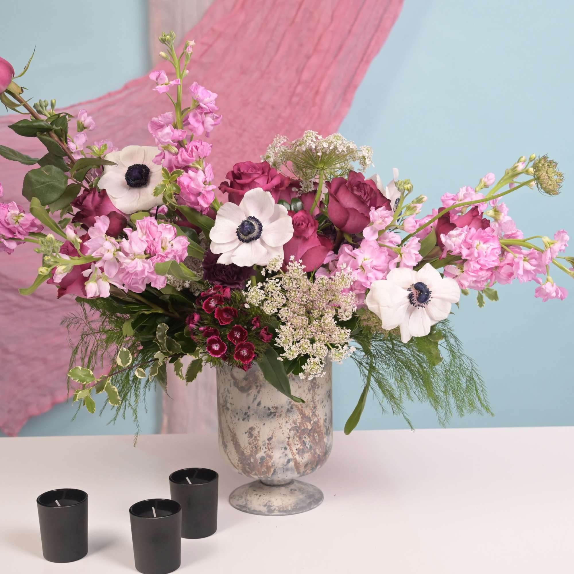 Beautiful happy floral arrangement for any occasion. It is presented in a