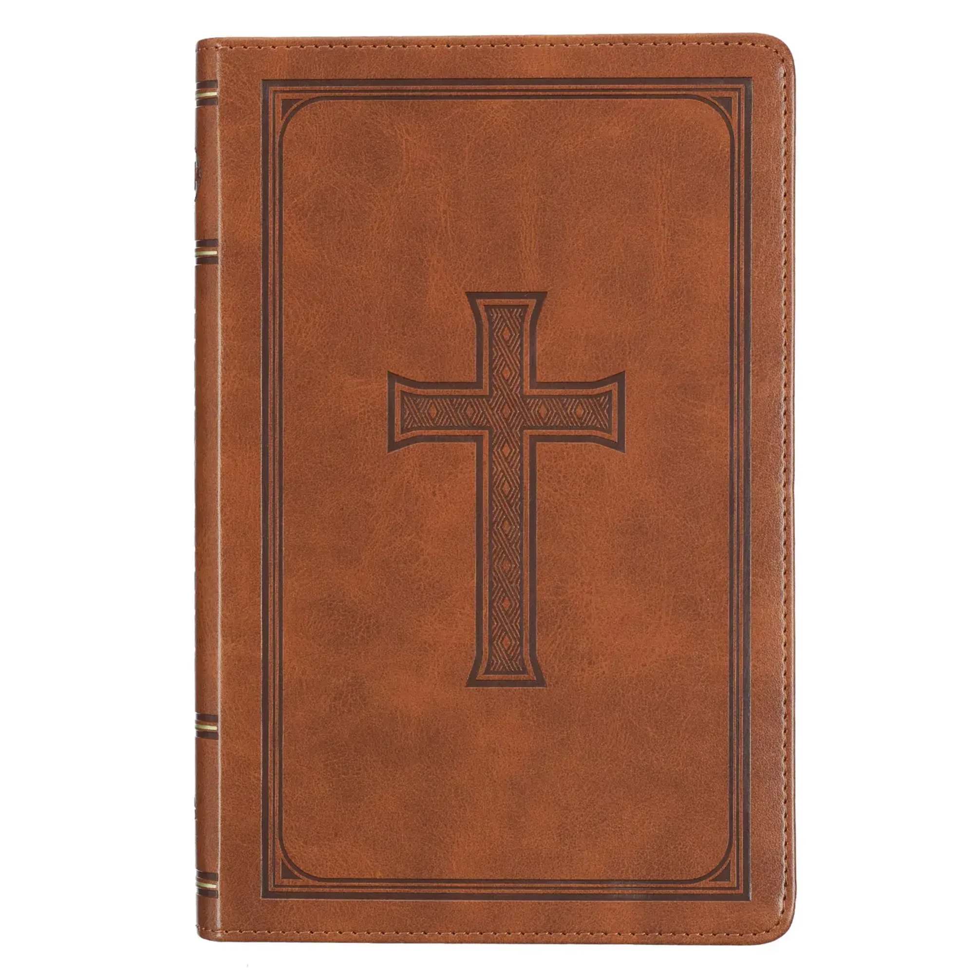 The Honey-brown Faux Leather King James Version Deluxe Gift Bible combines timeless