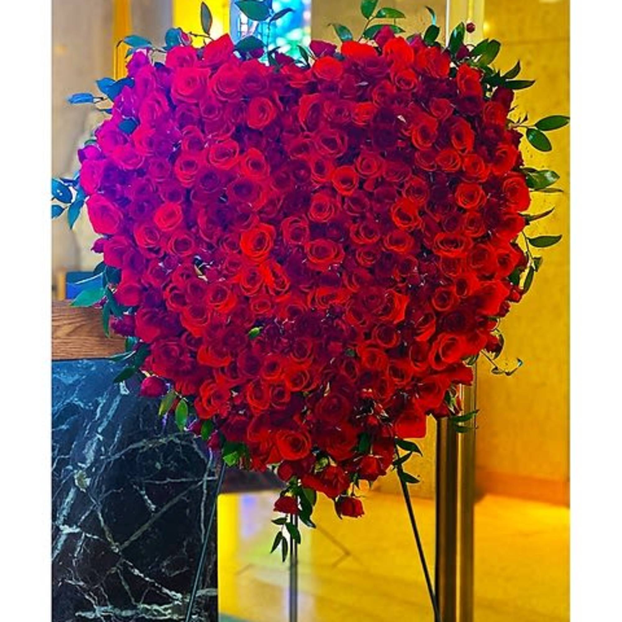 This solid rose heart is the perfect way to honor someone you
