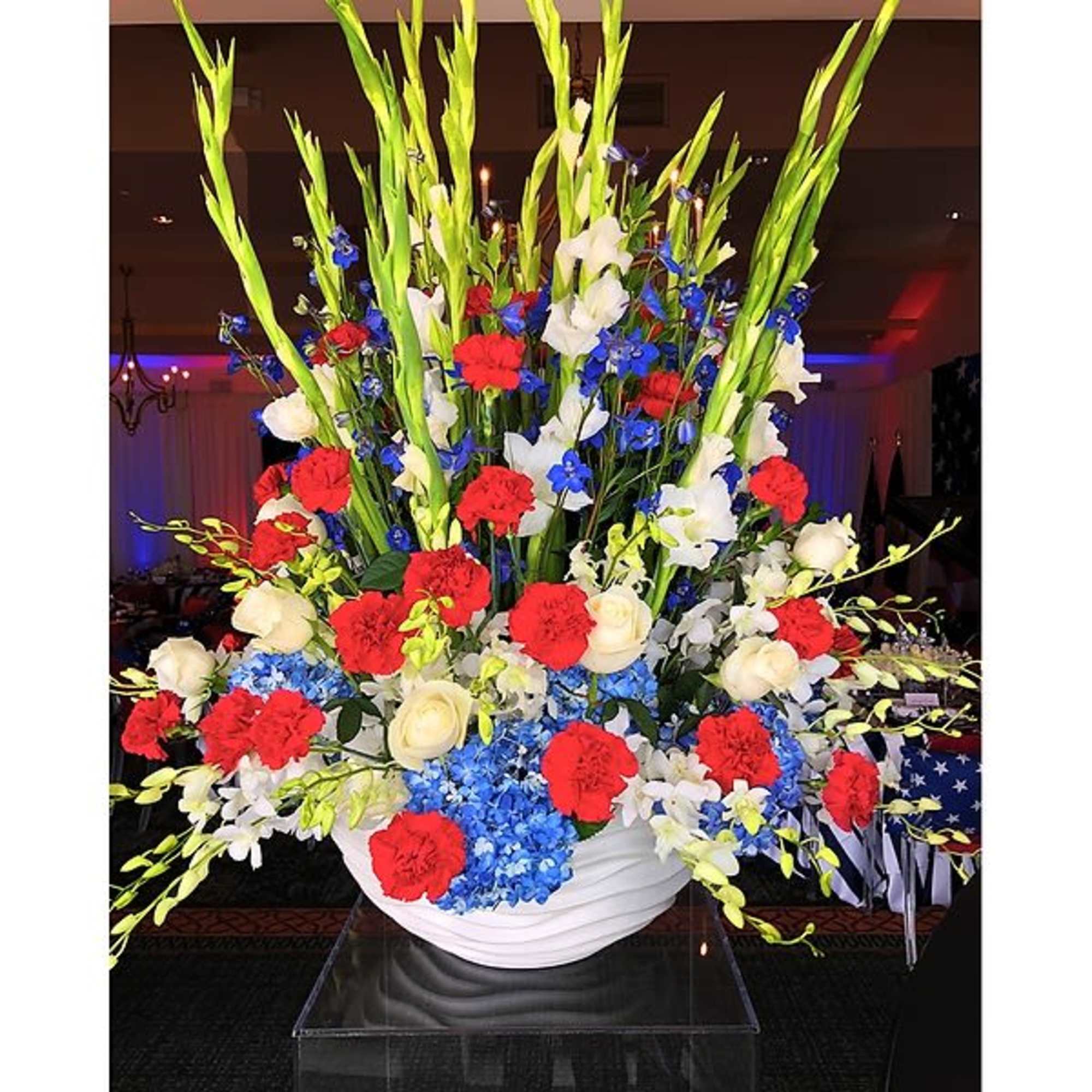 Red, white, blue assortment of flowers are the perfect way to honor