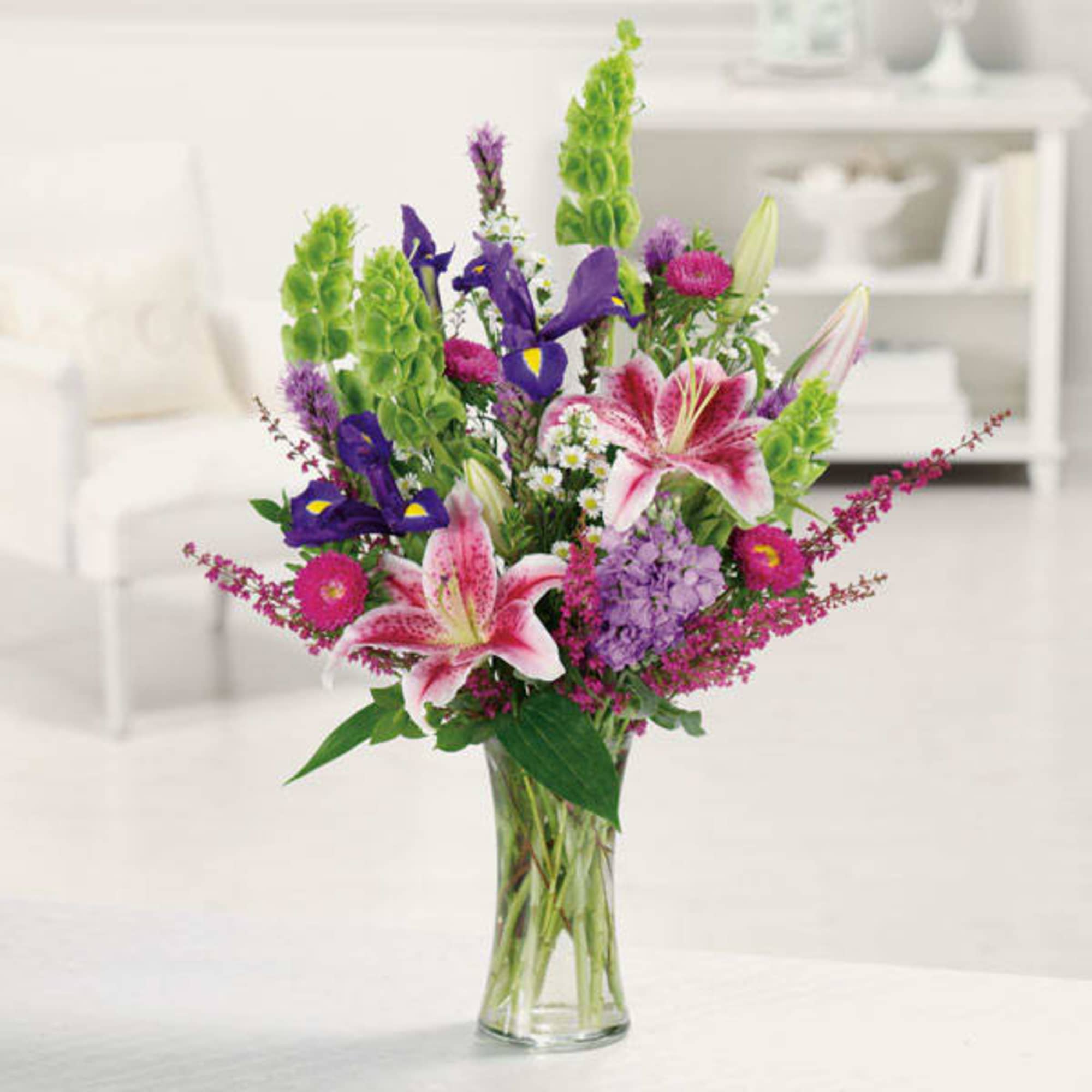 Our freshest collection of &#039;Stargazer&#039; lilies, bells of Ireland, irises and more.