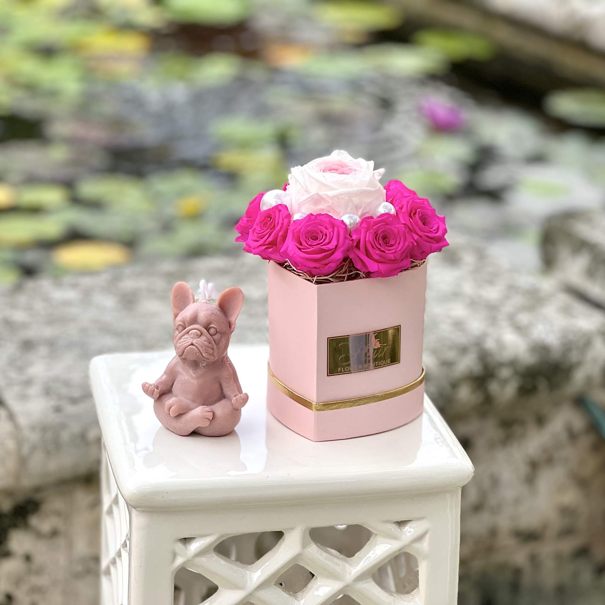 Gift Bundle: Candle &amp; Eternal Flowers