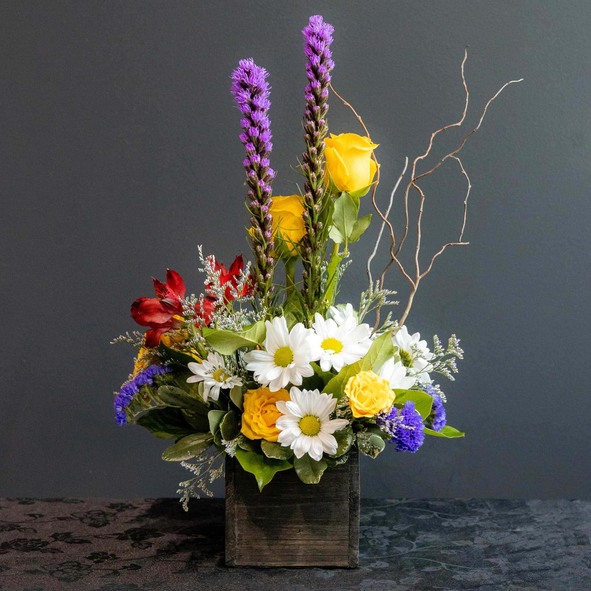A colorful spring arrangement that brings the colors and freshness of spring