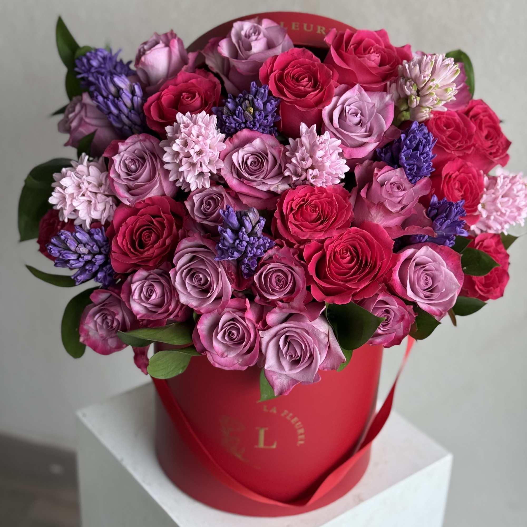 Hyacinth Haze is a dreamy blend of vibrant hyacinths and lush roses