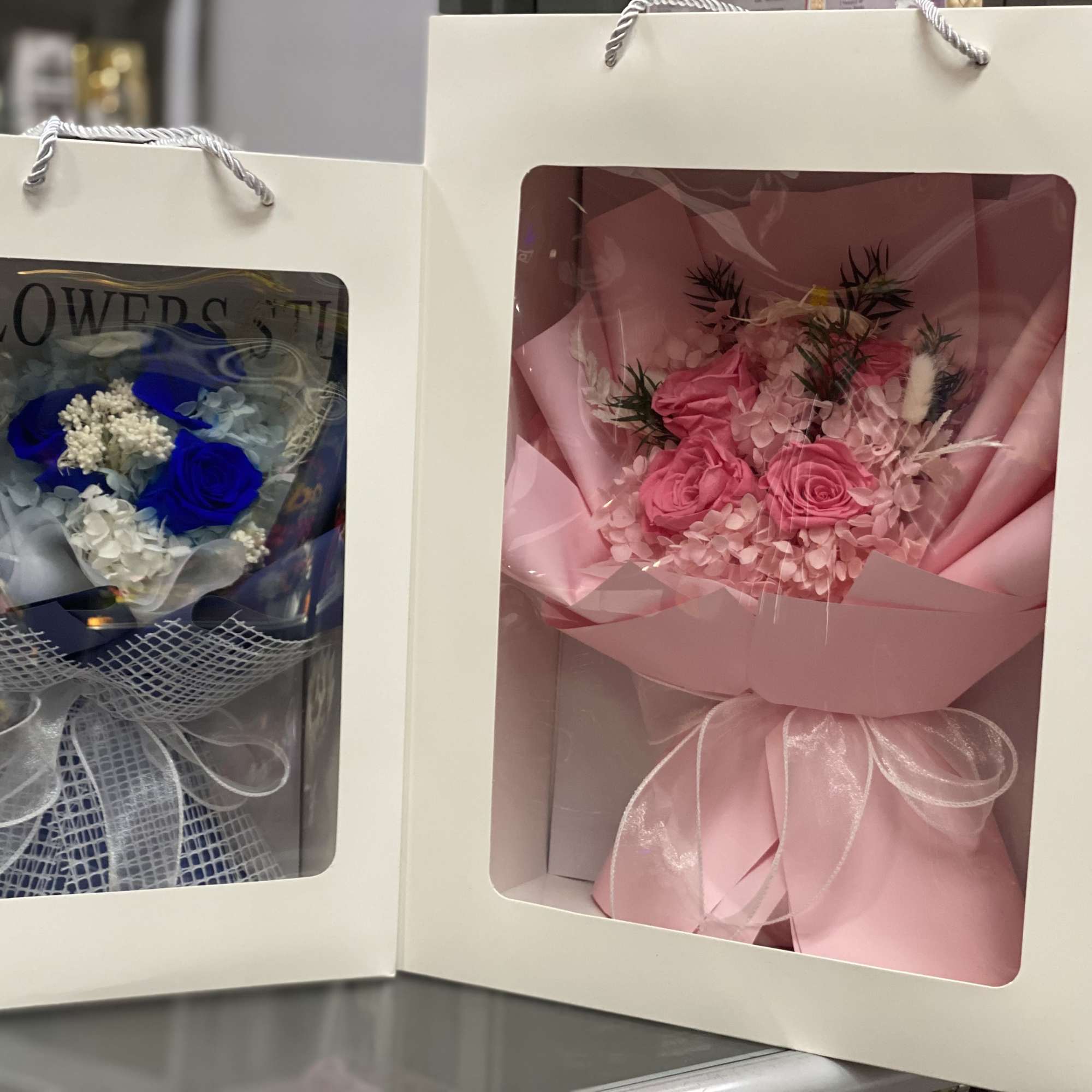 These are natural flowers preserved to make the long lasting. 
Available in