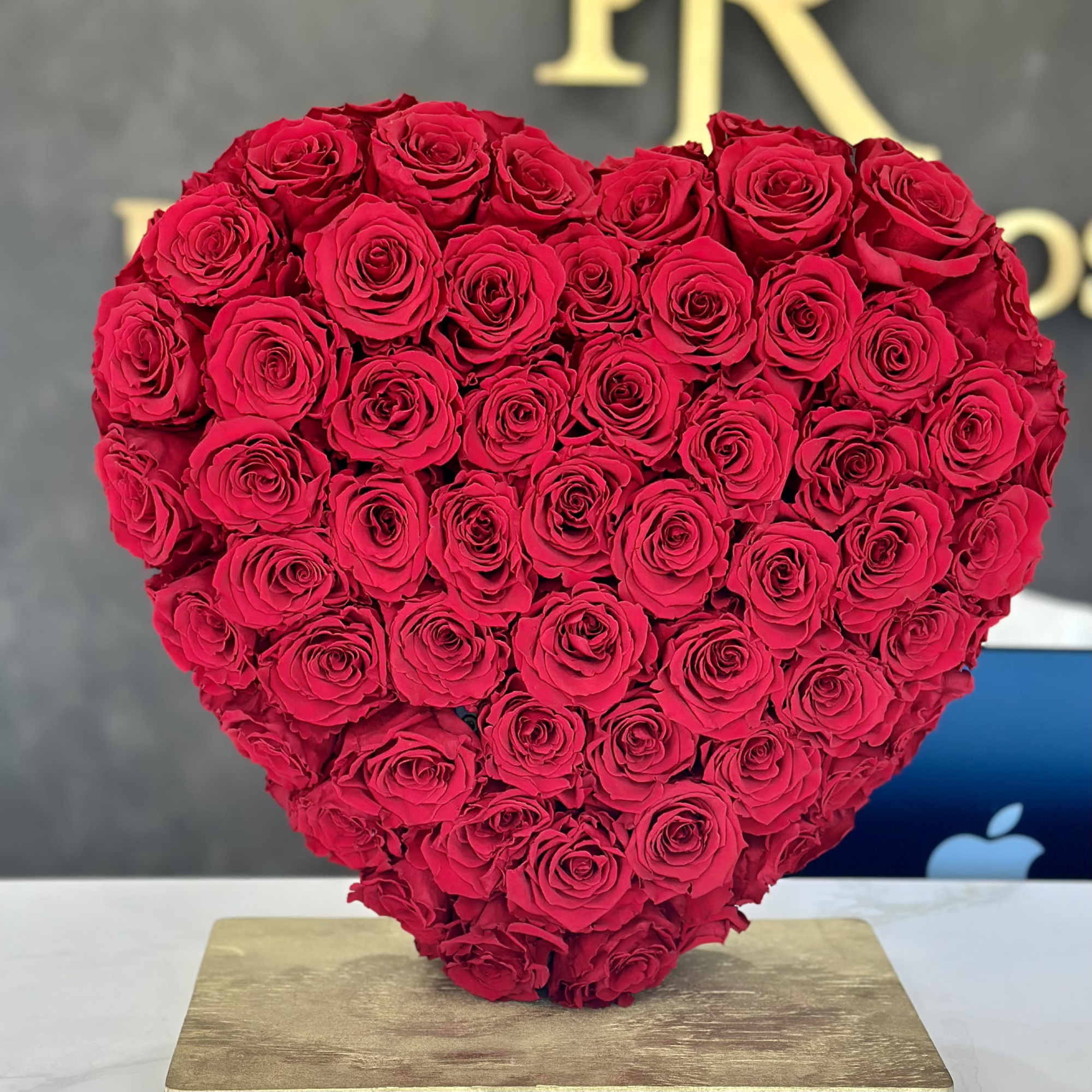 Preserved red roses in a heart shape. Everyone will adore this heart