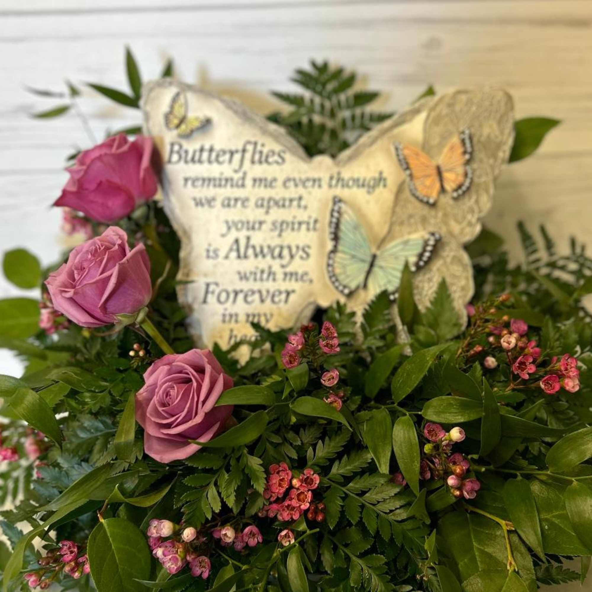 Butterfly garden stone or wall hanger for sympathy. Can be given by Butterfly garden stone or wall hanger for sympathy. Can be given by