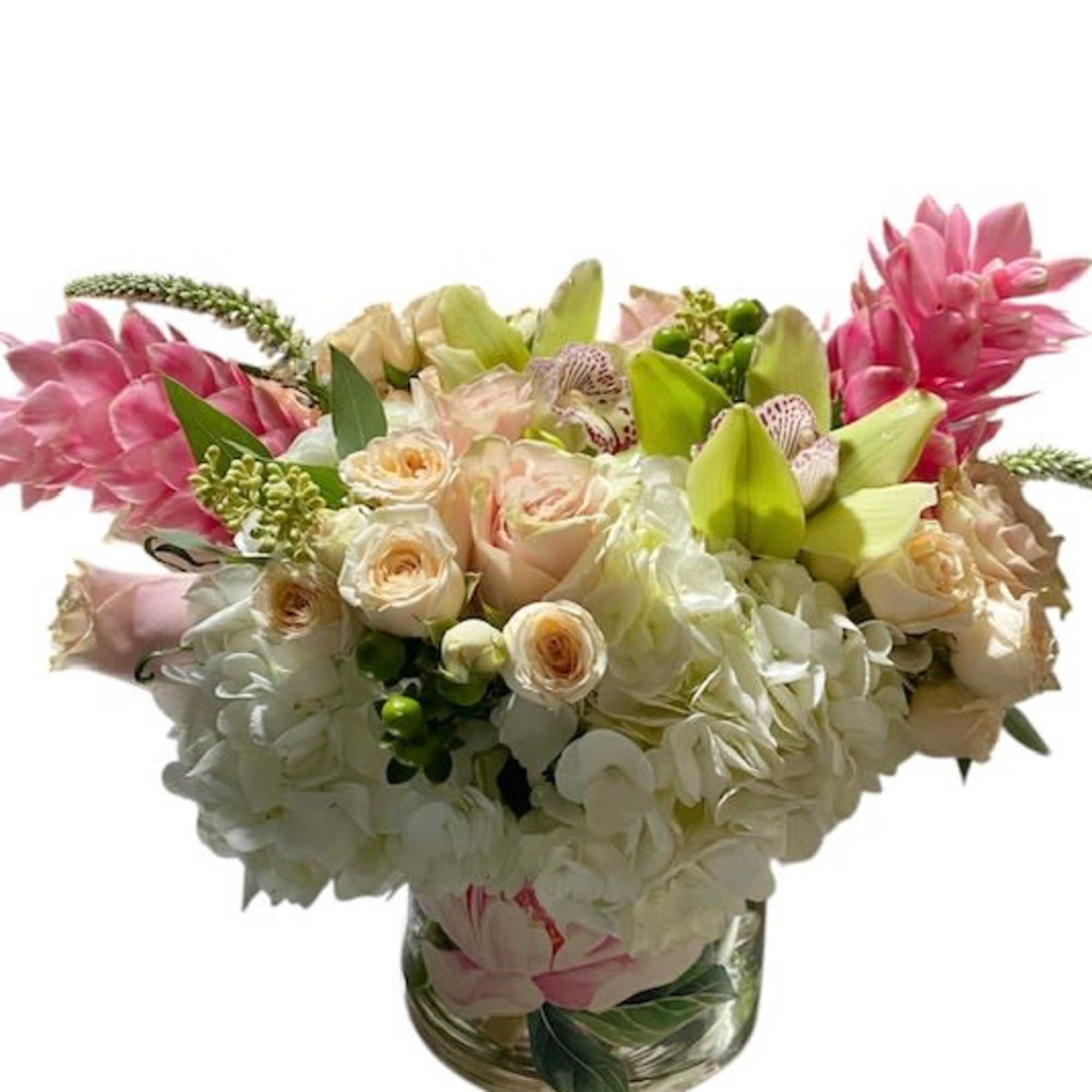 elegant flower arrangement with all premium flowers 