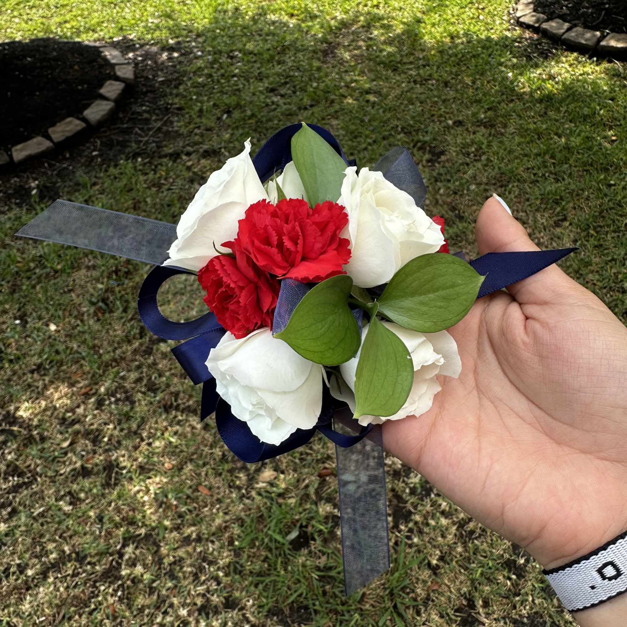 red white and blue  Prom Corsage corsage matching Boutonniere extra 10