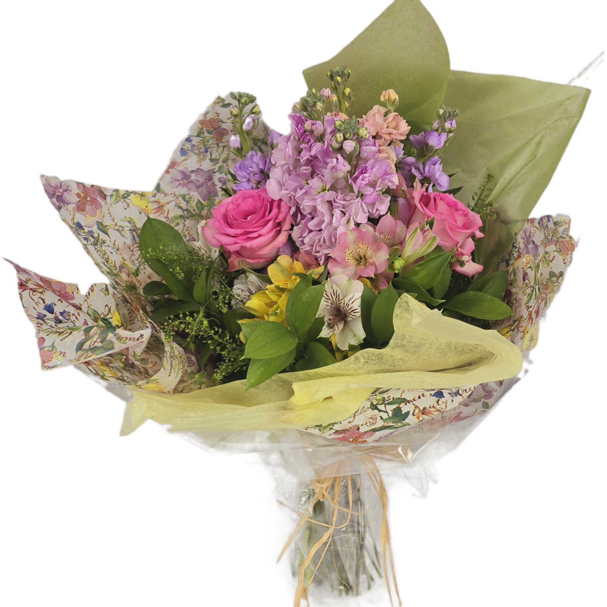 Wrapped Flowers with water tubes.  Wrapped Flowers with water tubes.