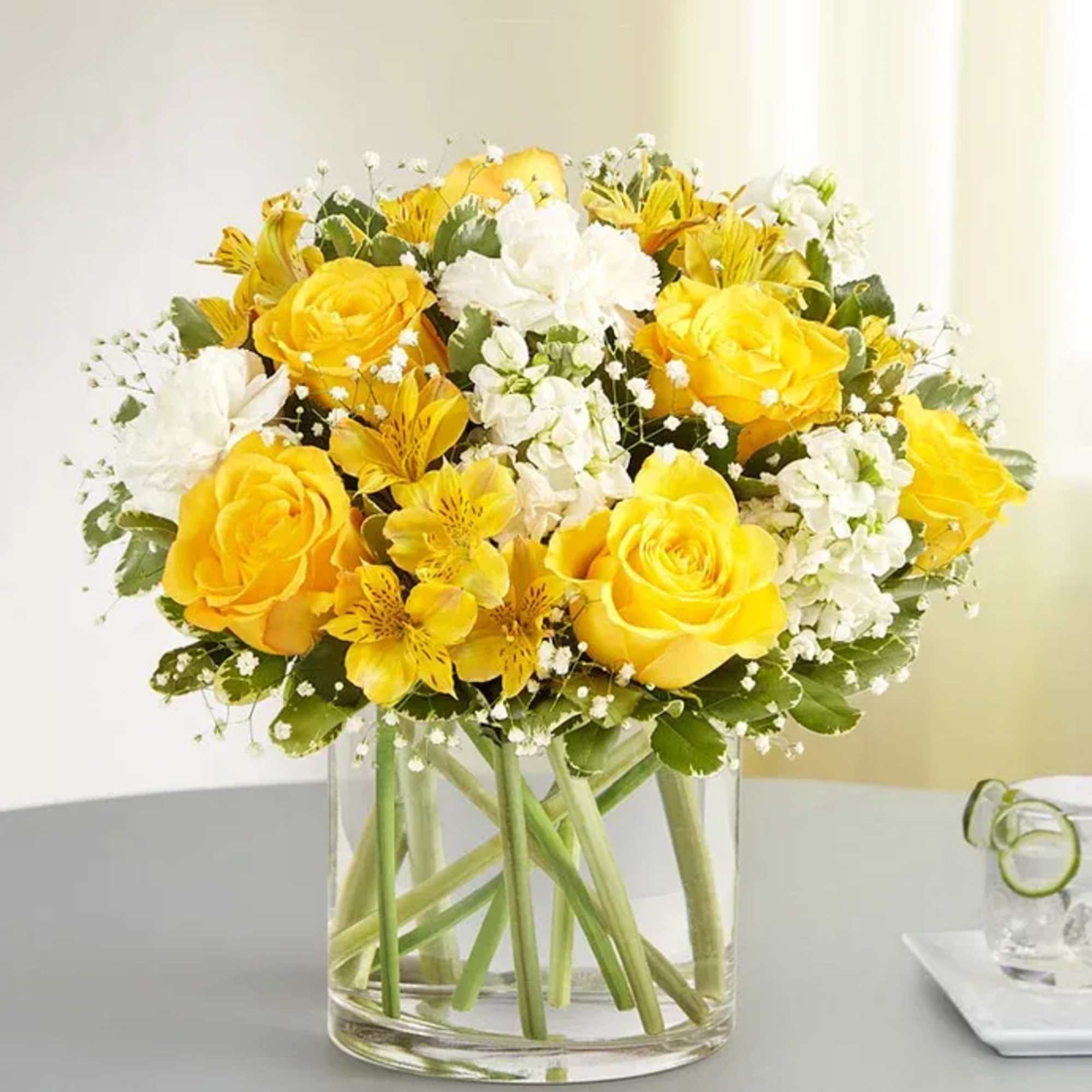 Full of sunny cheer, our brightly colored bouquet makes the kind of Full of sunny cheer, our brightly colored bouquet makes the kind of