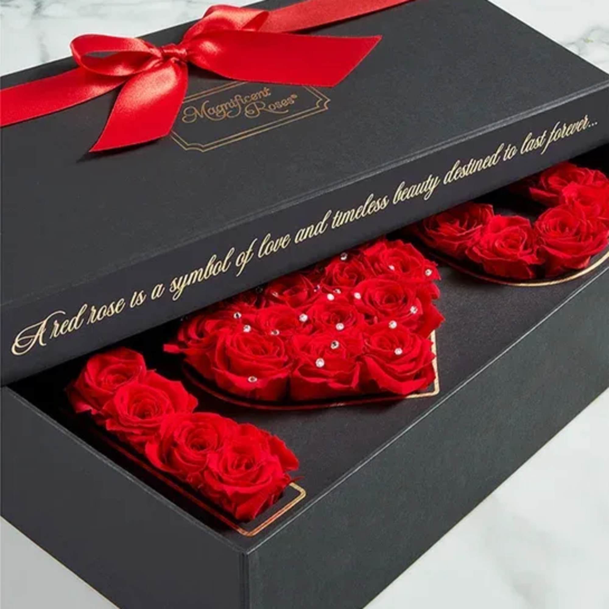 Express your deepest emotions with Eternal Love, a breathtaking floral display that