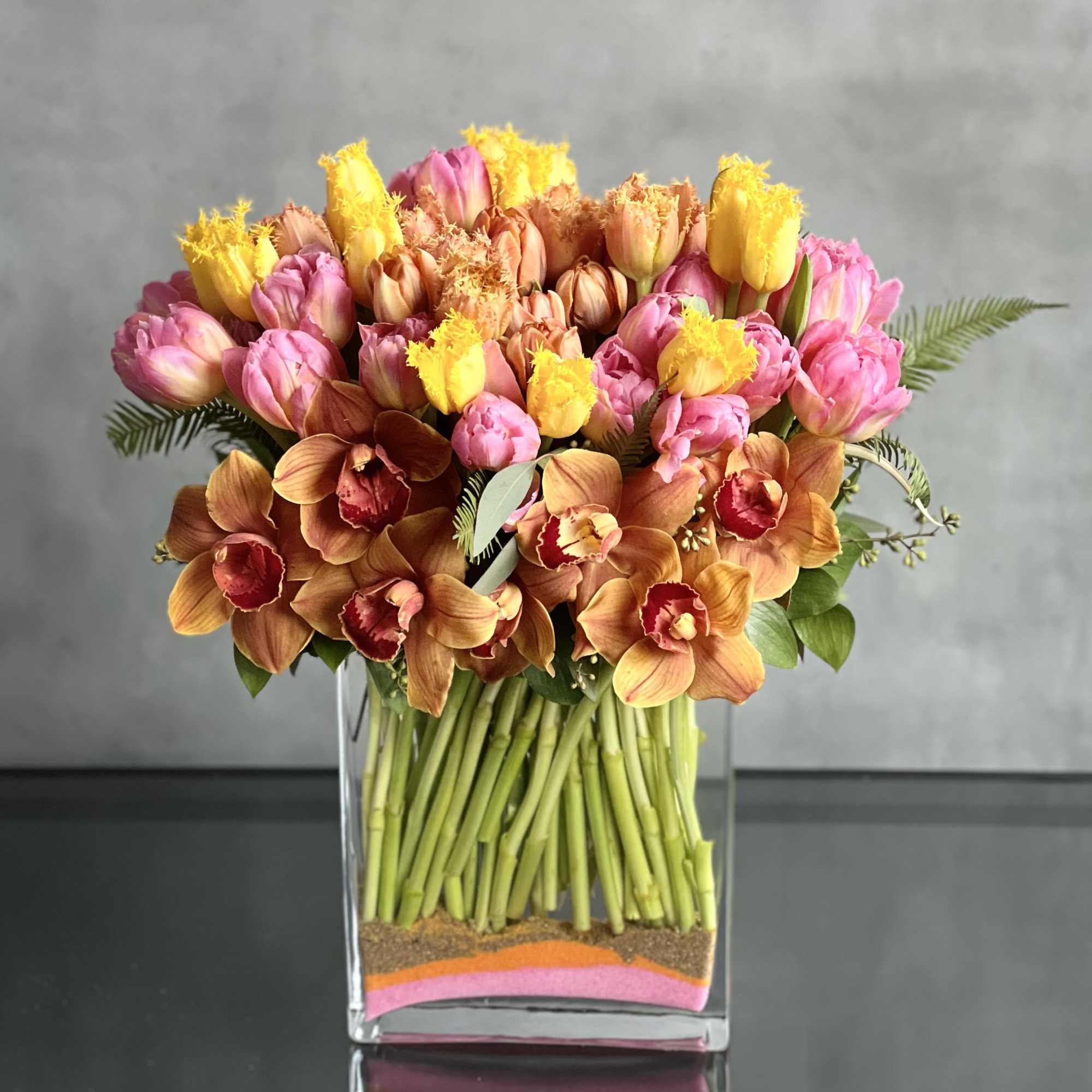 A modern twist to a classic flower! Various shades of colorful Tulips A modern twist to a classic flower! Various shades of colorful Tulips