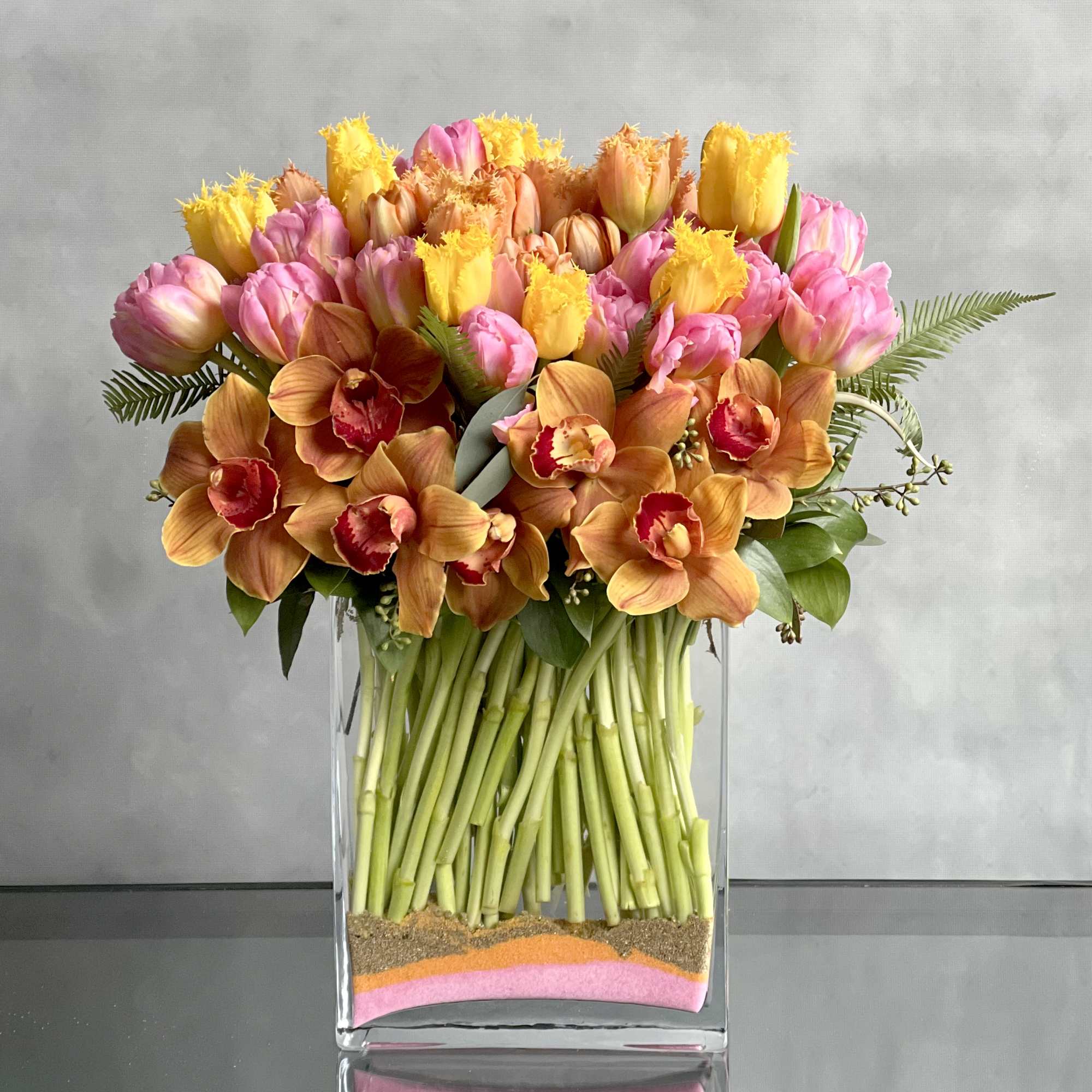 A modern twist to a classic flower! Various shades of colorful Tulips A modern twist to a classic flower! Various shades of colorful Tulips