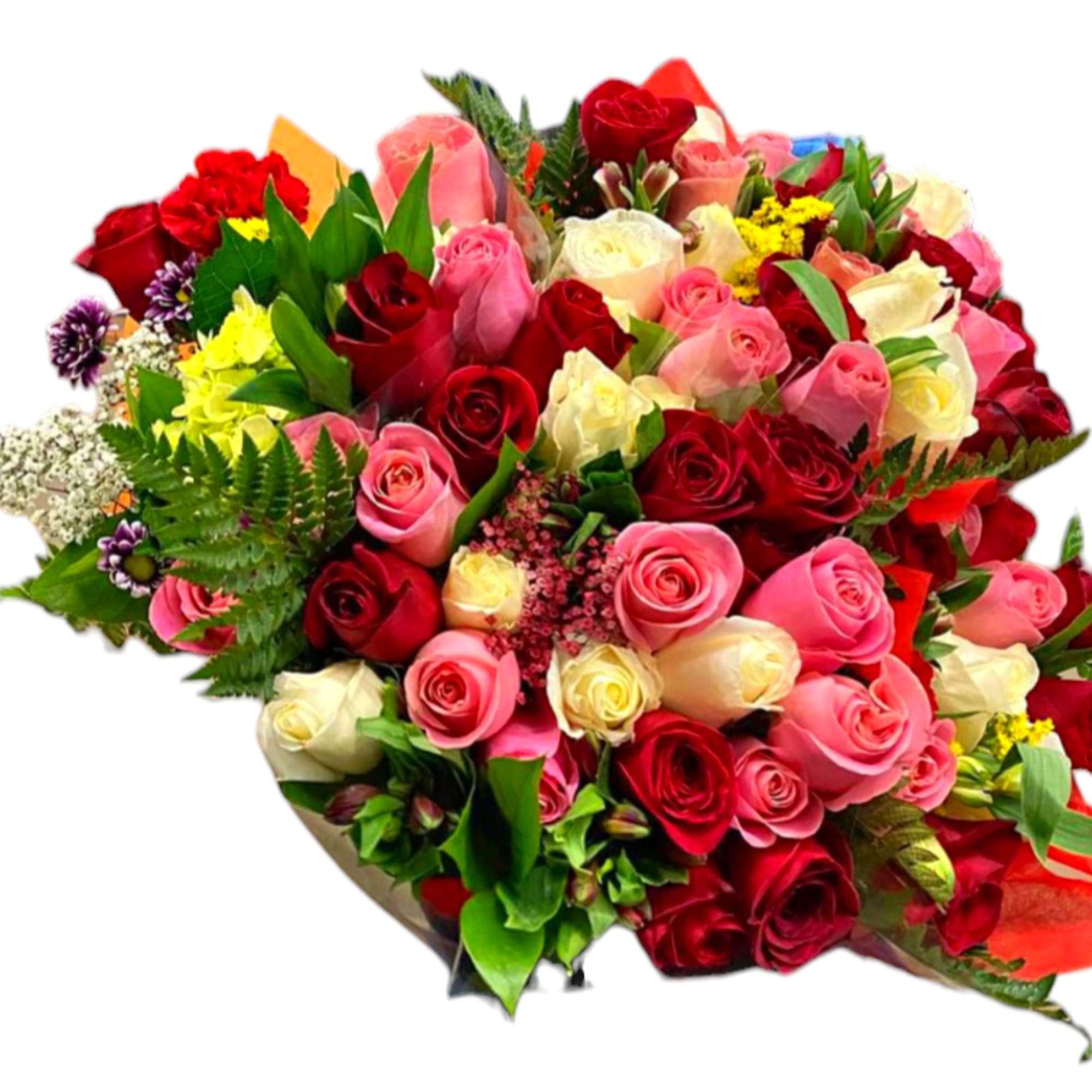 Nice and big flower bouquet with the best sweet smelling roses you Nice and big flower bouquet with the best sweet smelling roses you