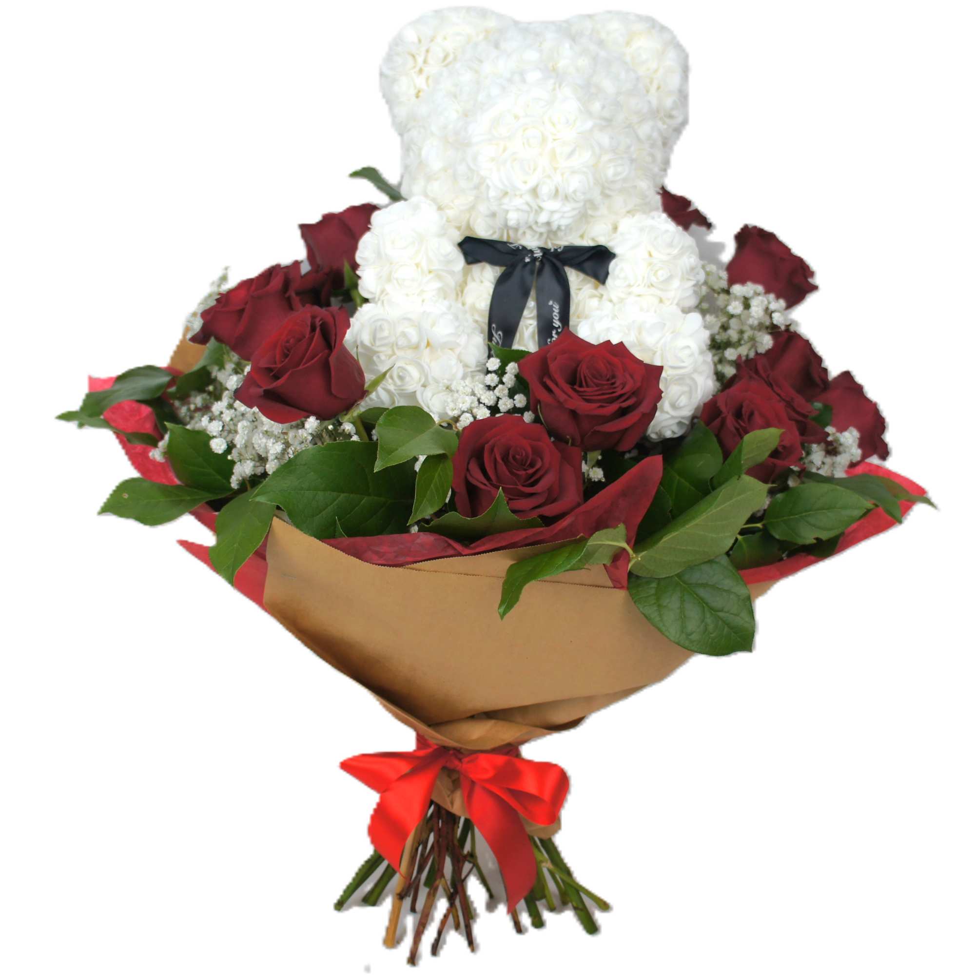 A bouquet made of 12, 24, or 36 roses, a mix of A bouquet made of 12, 24, or 36 roses, a mix of