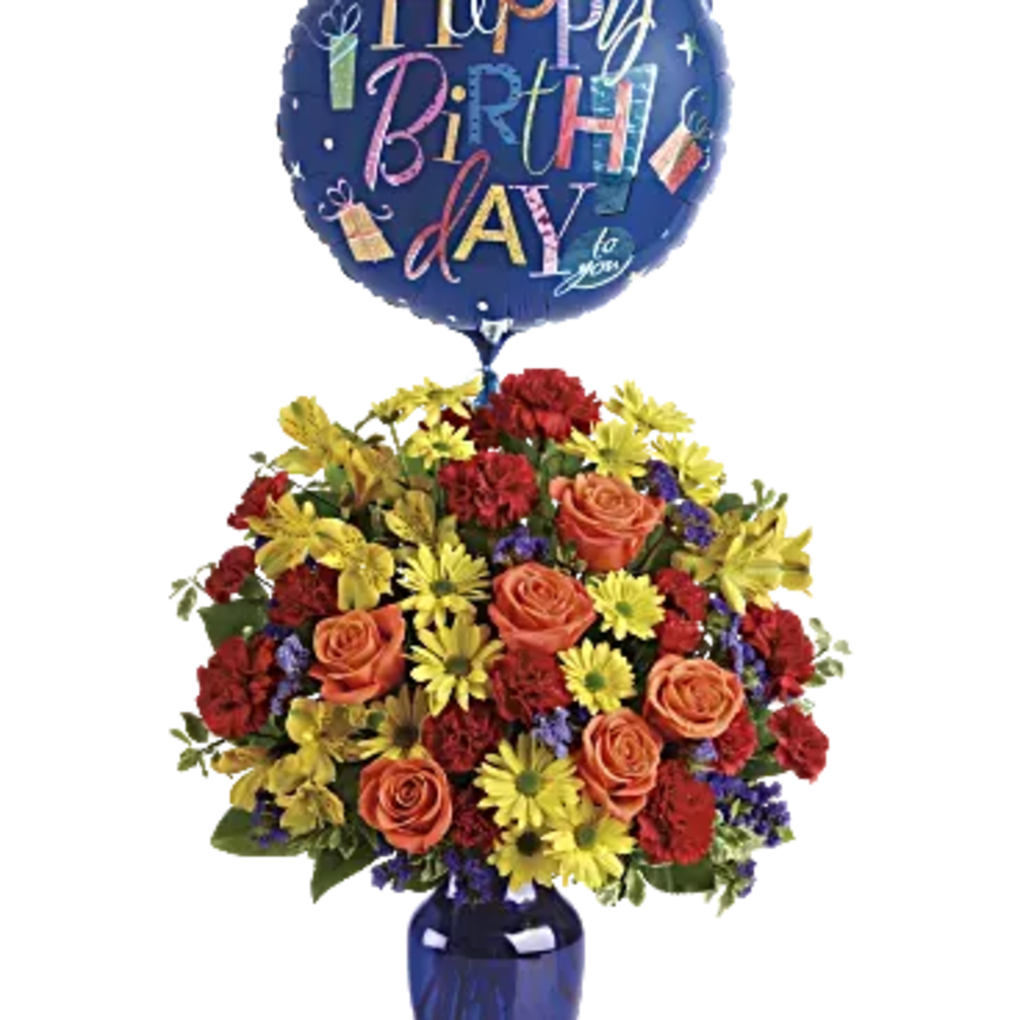 Make birthday spirits soar by sending this fabulously fun birthday bouquet and