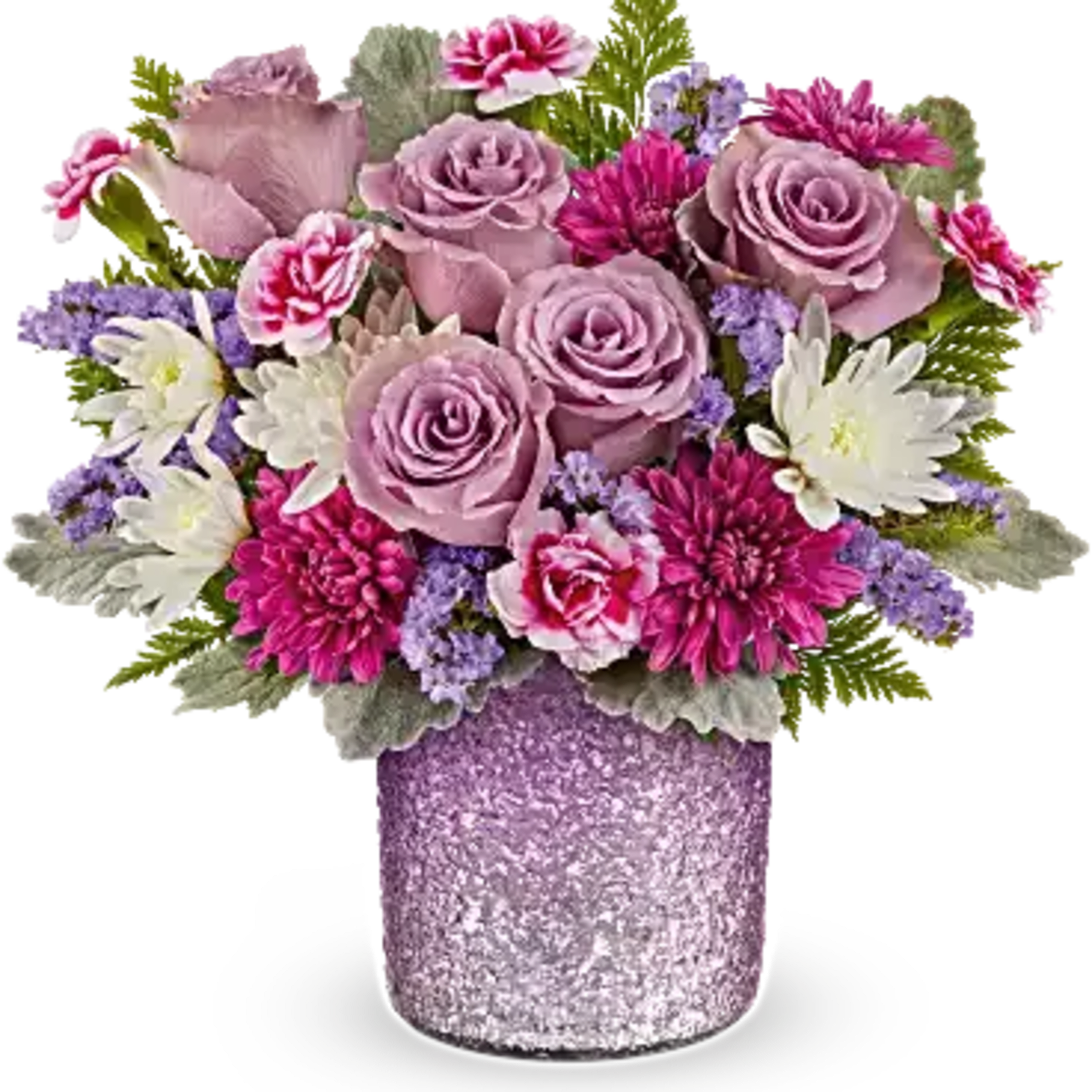 Make Mom's day shine with Teleflora's Radiant Reverie cylinder vase, featuring a Make Mom's day shine with Teleflora's Radiant Reverie cylinder vase, featuring a