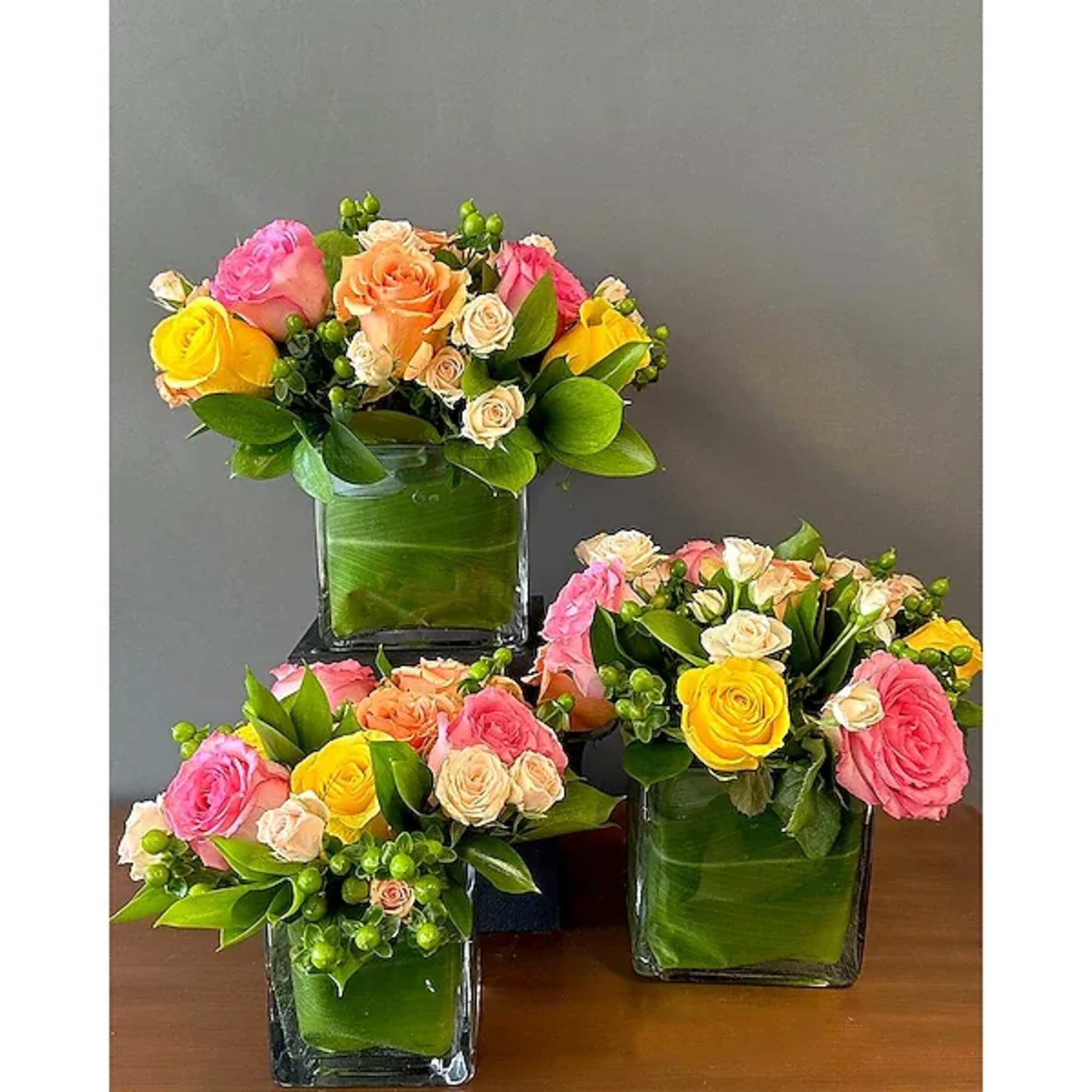 Part of our popular cube collection - this rose pave in sorbet
