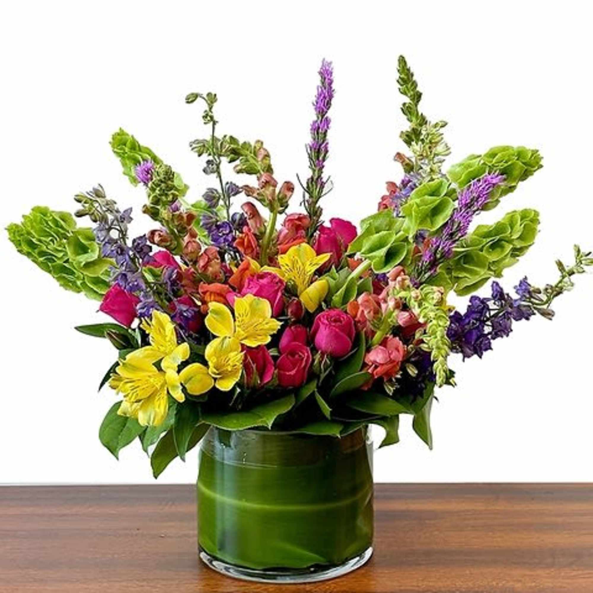 An arrangement for those that love flowers designed as if they were