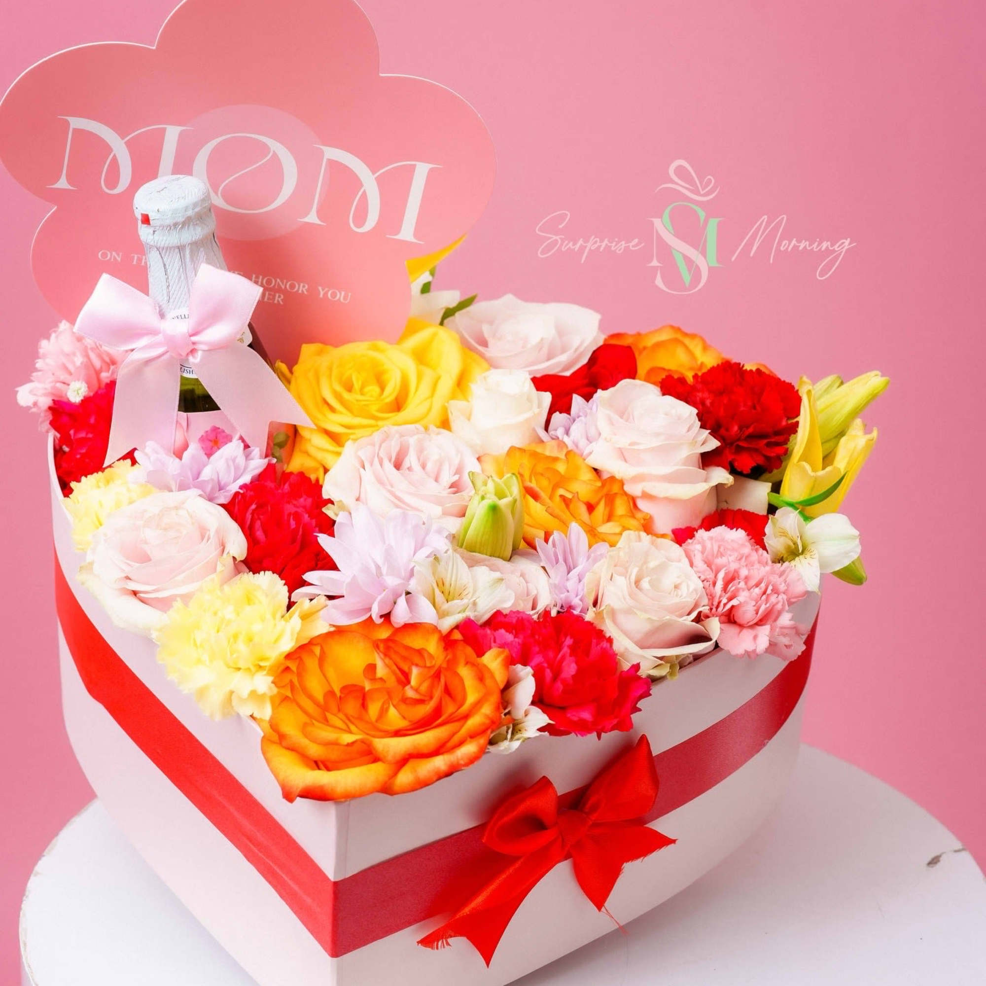 This gift combines flowers, thoughtful touches, and love into a unique and