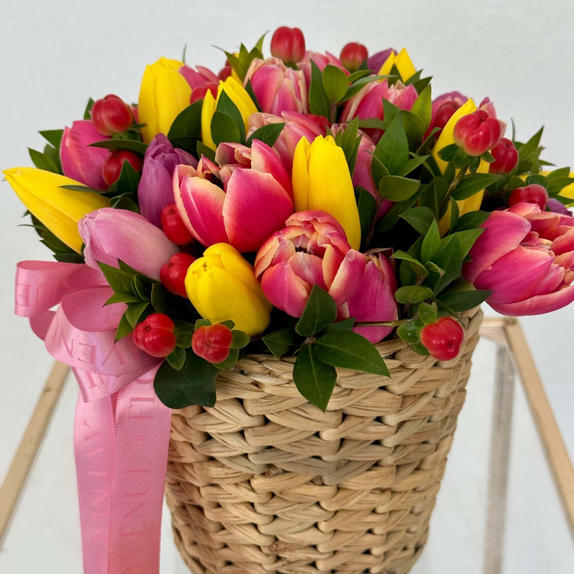 This lovely basket is a celebration of spring&#039;s vibrant spirit, bringing a