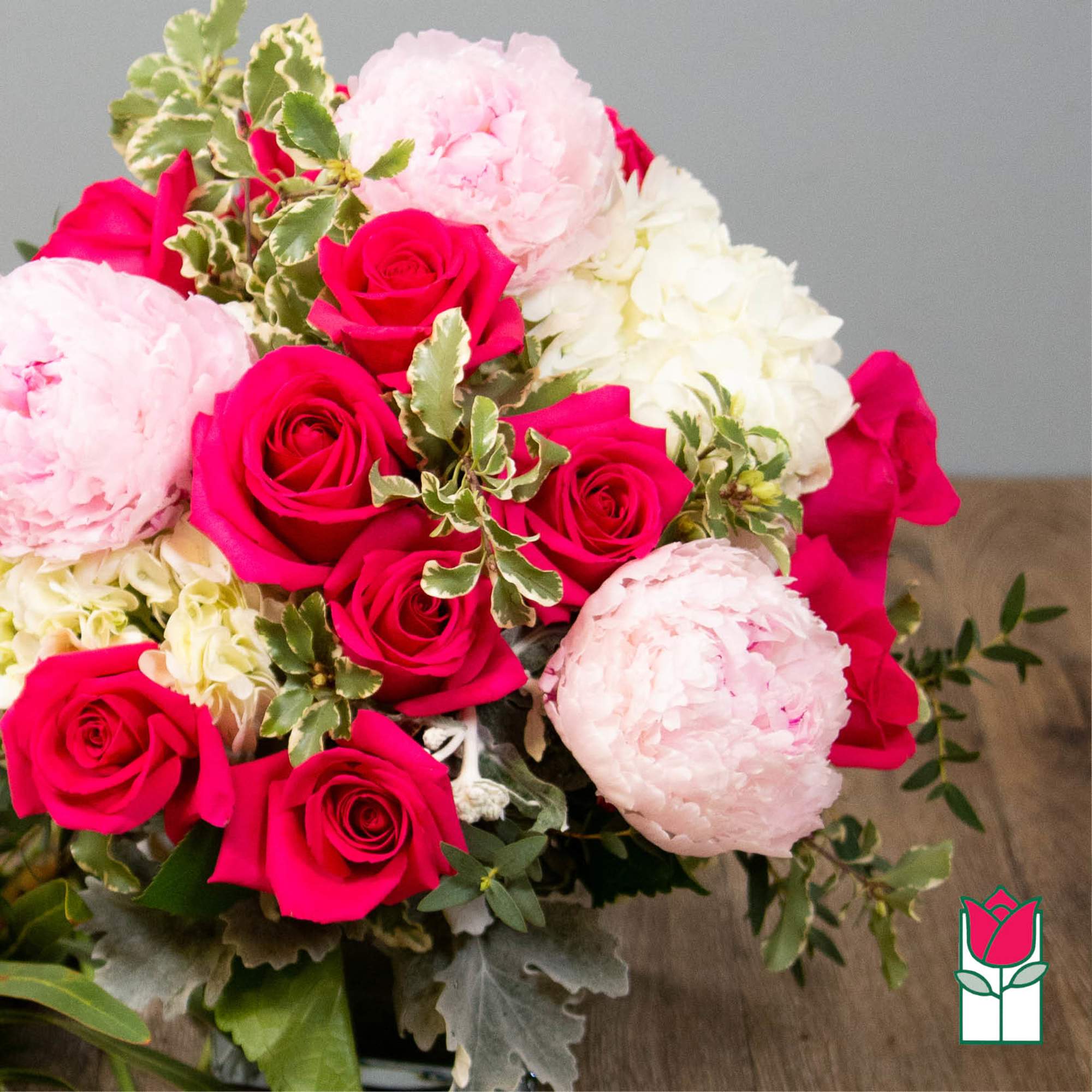  The Beretania Florist Peony Bouquet with beautiful peonies, roses and luxurious
