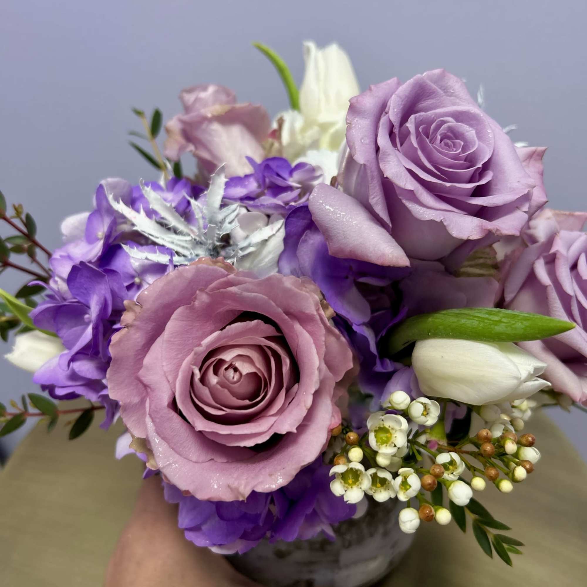 We love lavender so much in our studio!! 
This arrangement consists of