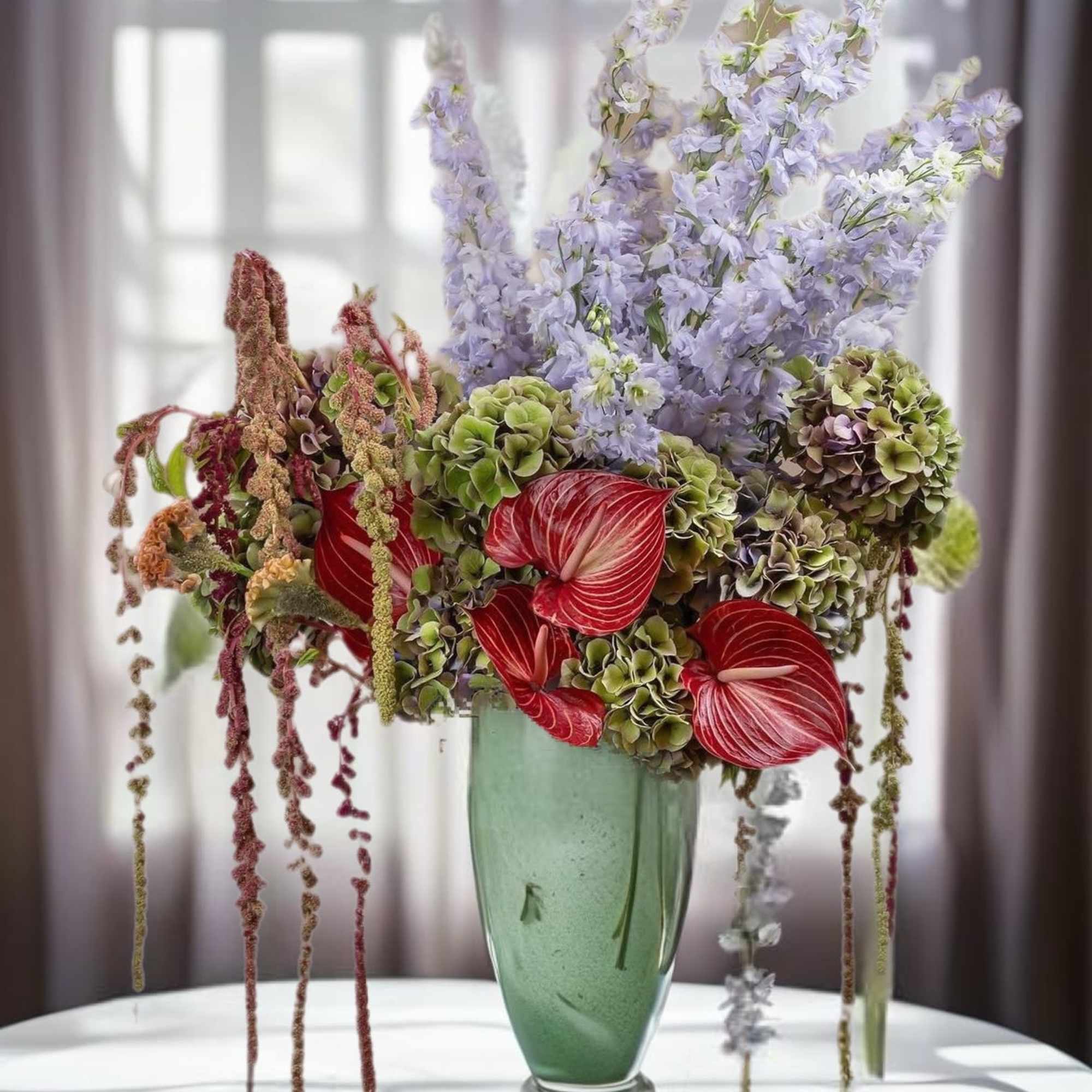 Gorgeous tropical flower arrangement with vibrant colors from Garden of Eve Paradise.