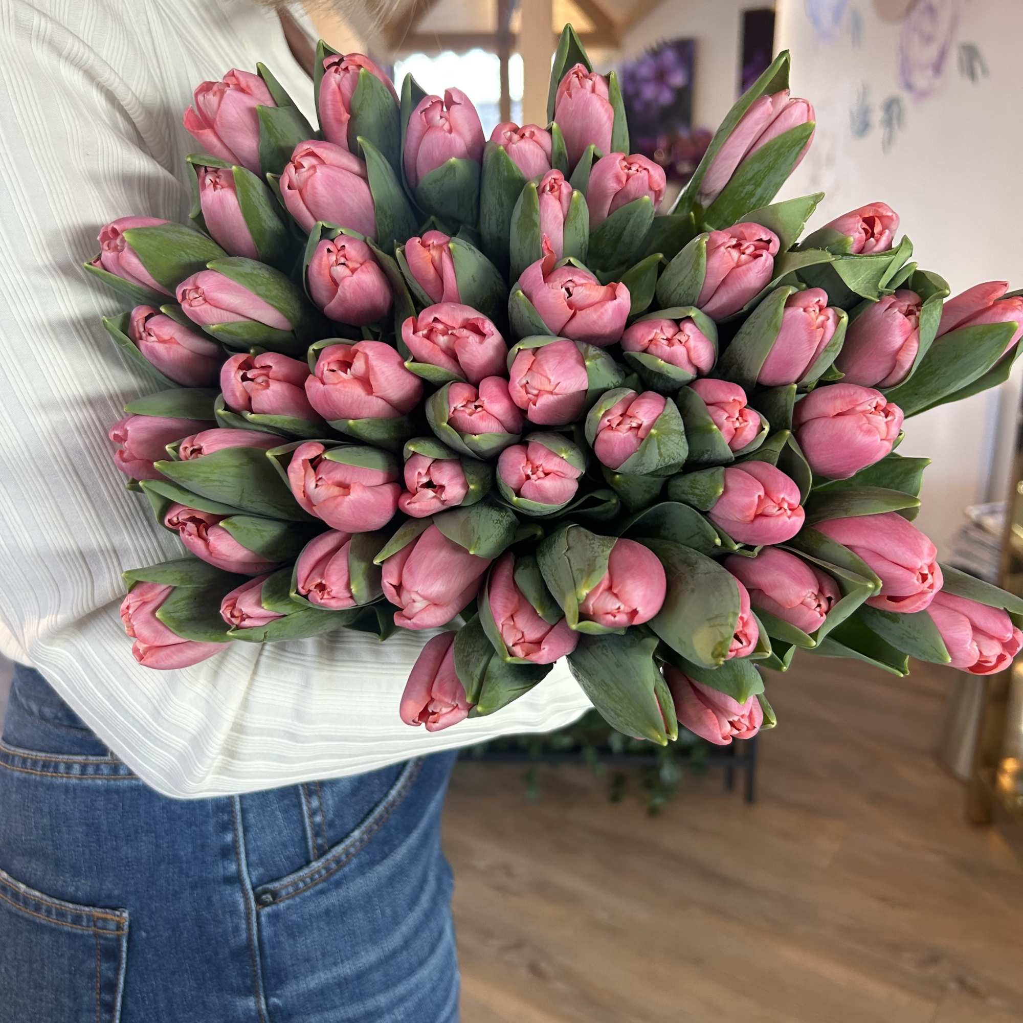 Tulips make any room look like spring is here!  We have